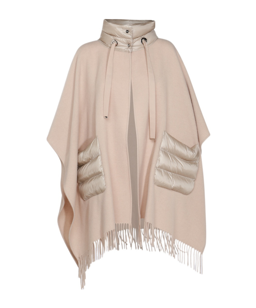 Herno Fringed Cape In Nude