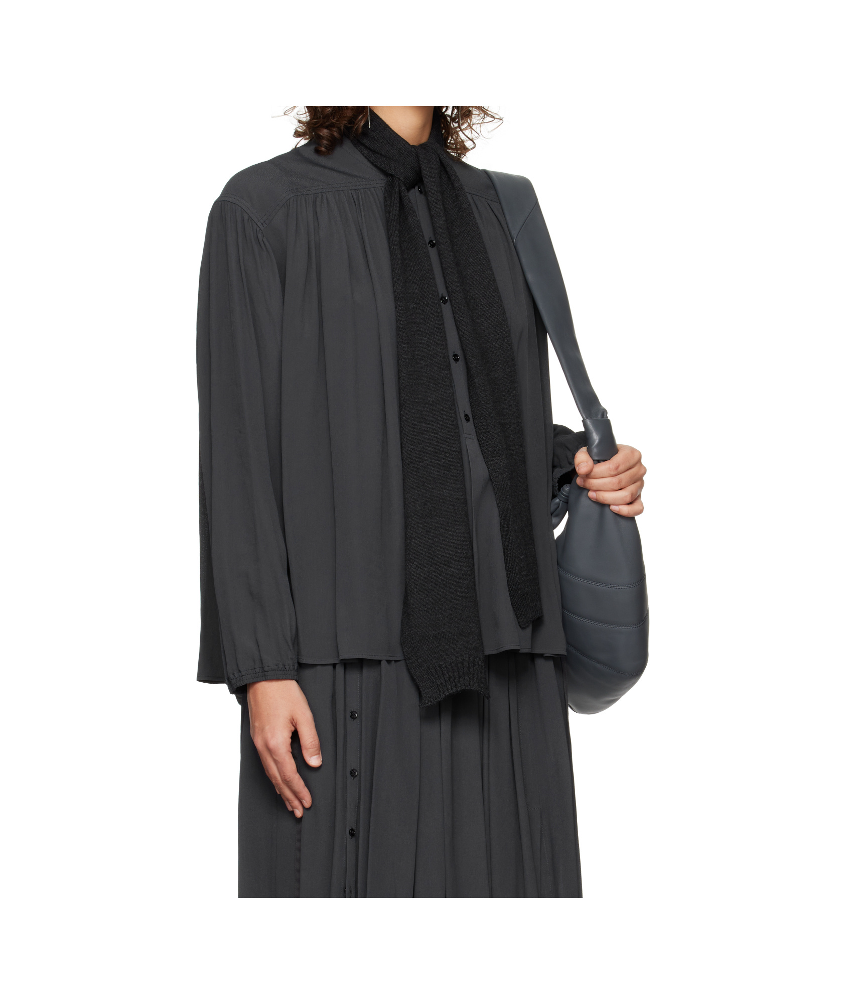 Lemaire Georgette Crepe Blouse In Black