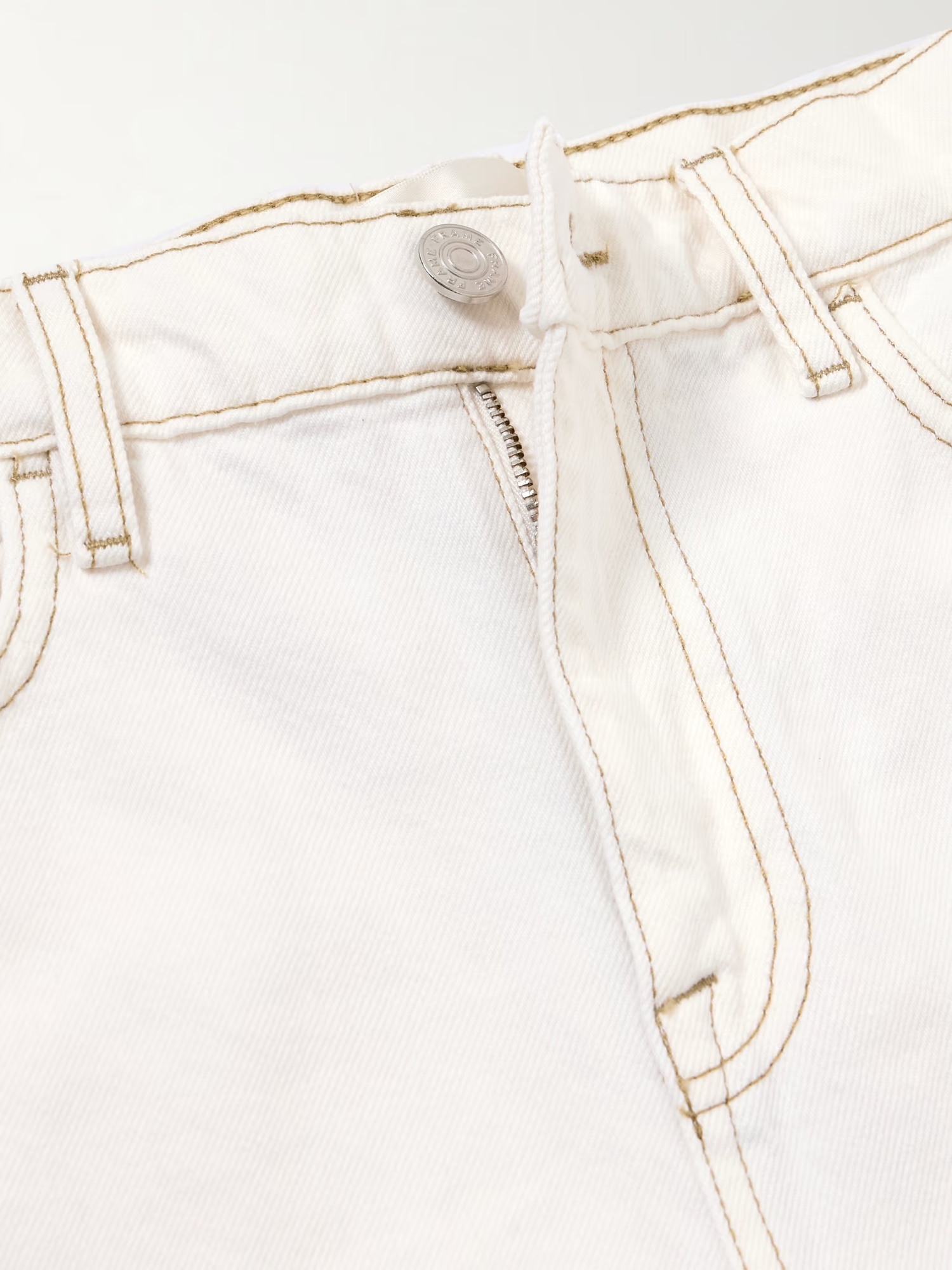 Frame Relaxed Wide Leg Utility Jeans In White