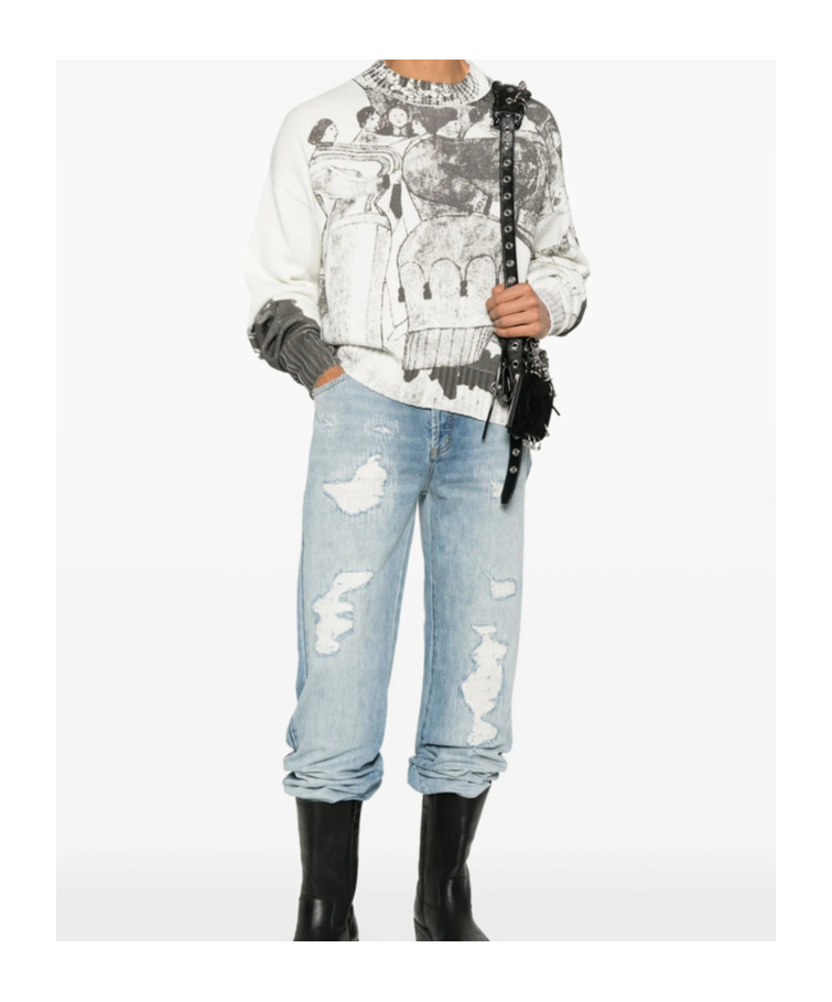 Enfants Riches Deprimes The Ballroom Dance Knitted Sweater In White