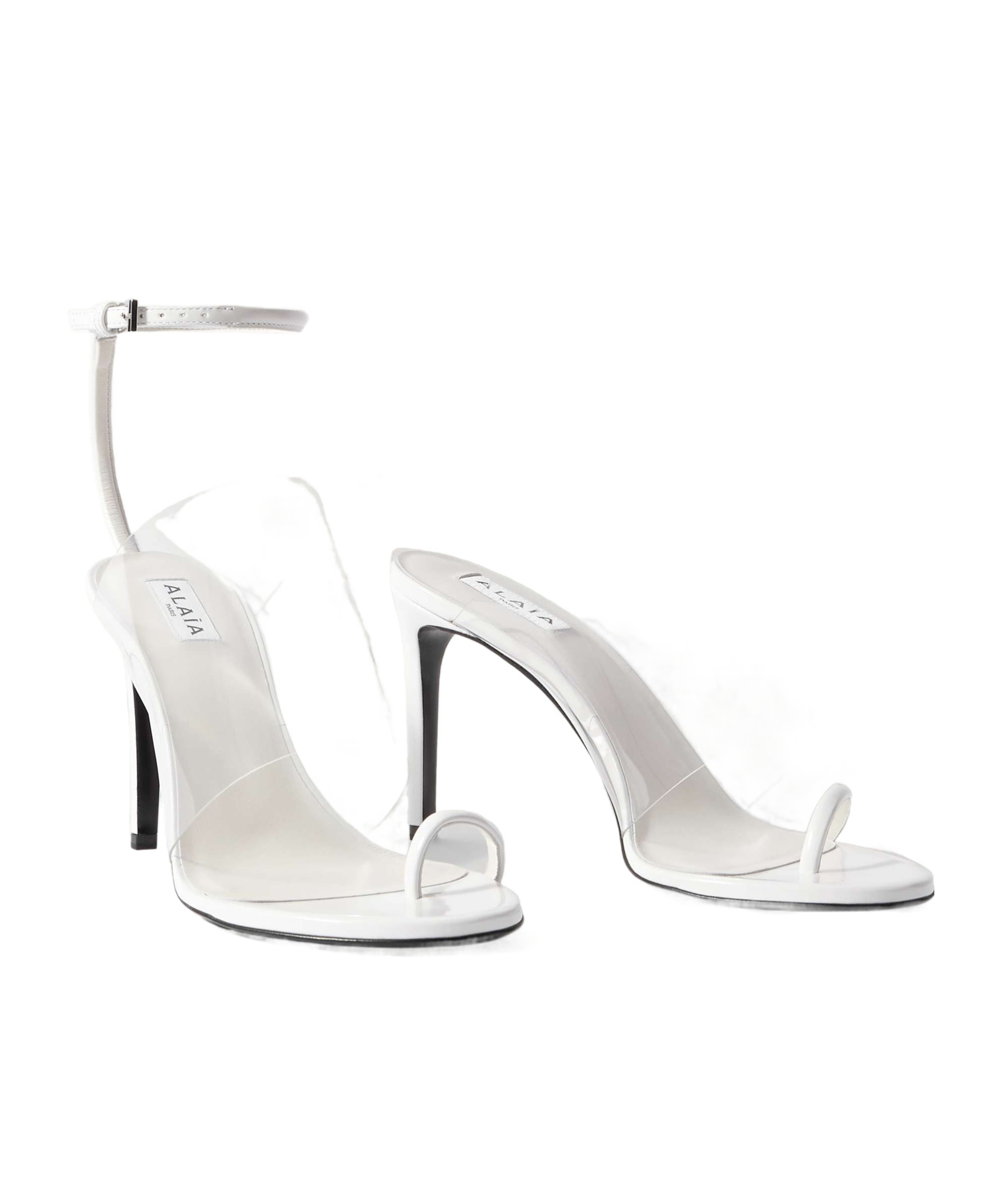 Alaïa Open Toe High Heel Sandals In White