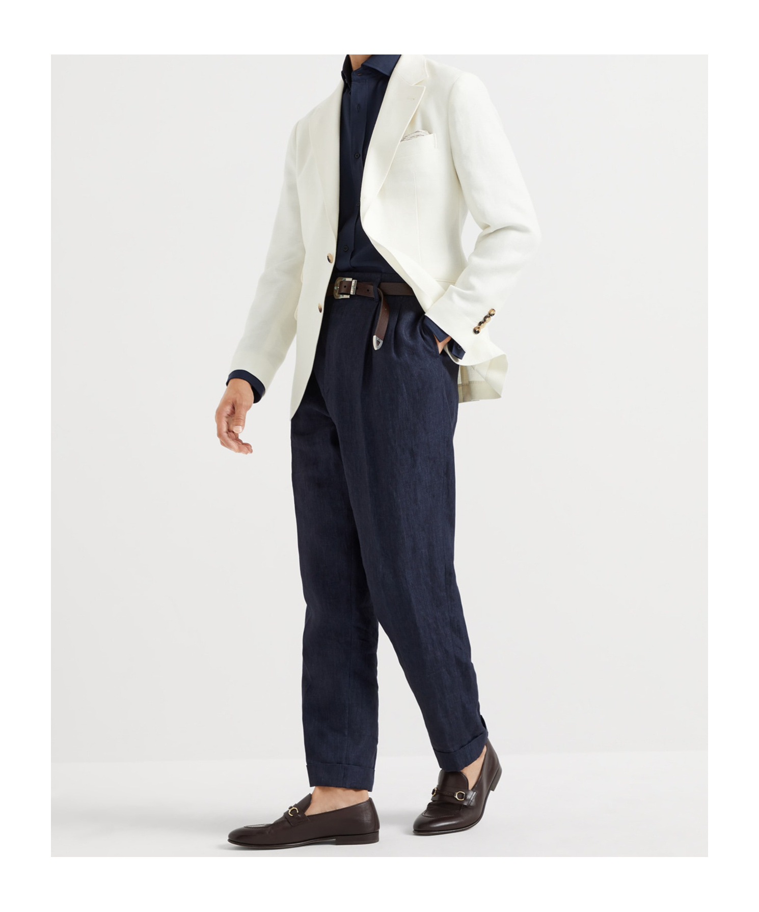 Shop Brunello Cucinelli Single-breasted Blazer In White