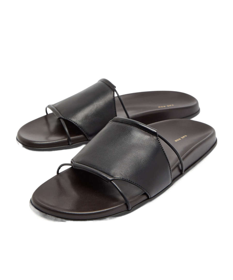 The Row Hollow-out Slippers In Black