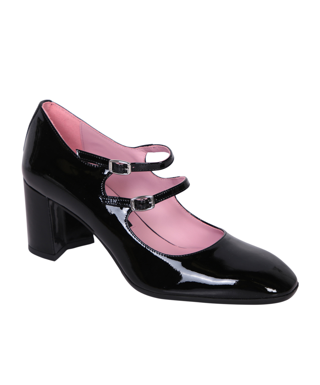 Carel Paris Double-belt Mid-heeled Shoes In Black