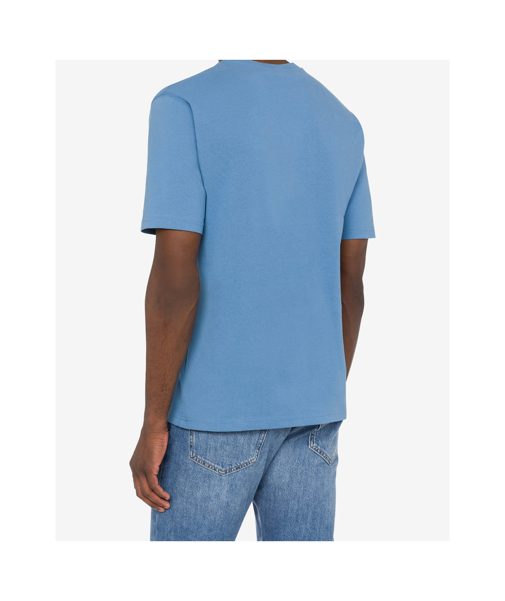 Moschino Logo-embroidered Cotton T-shirt In Blue