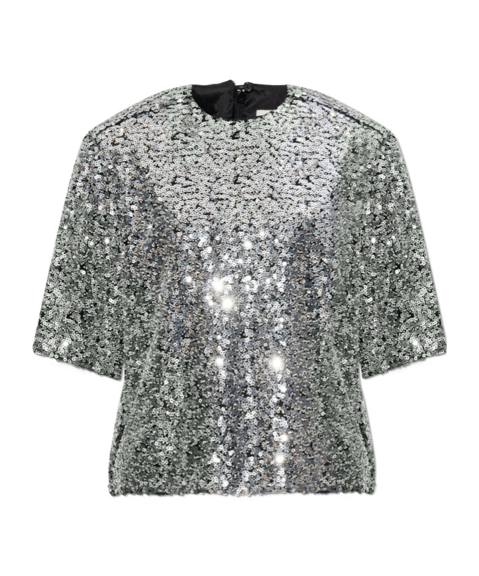 Isabel Marant Crew Neck Top In Silver