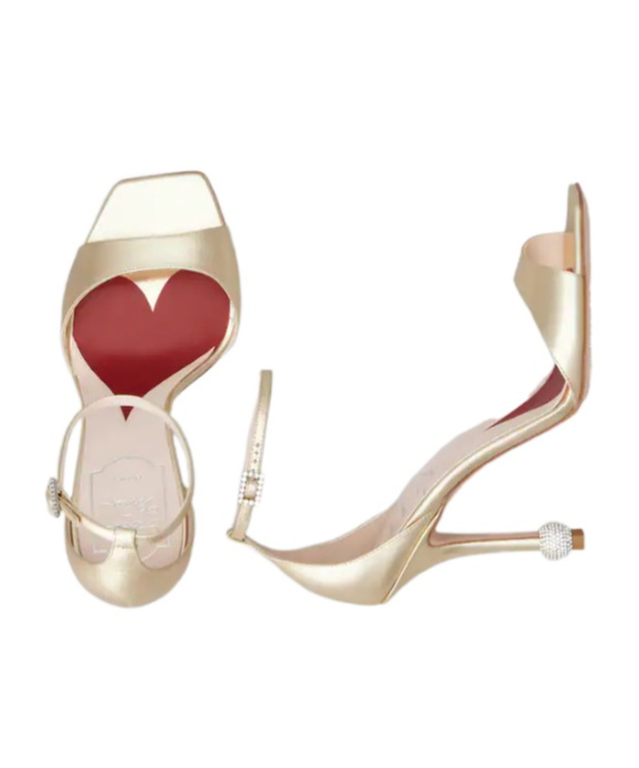 Roger Vivier Jewel-decorated High-heeled Sandals In Nude