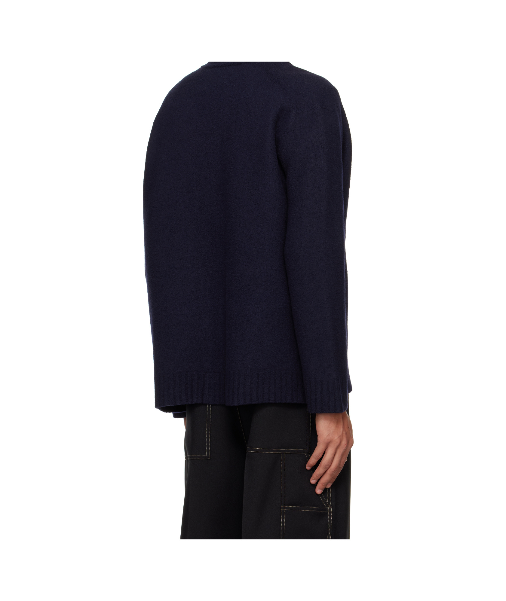 Jil Sander Wool Cardigan Long Sleeves V Neckline In Black