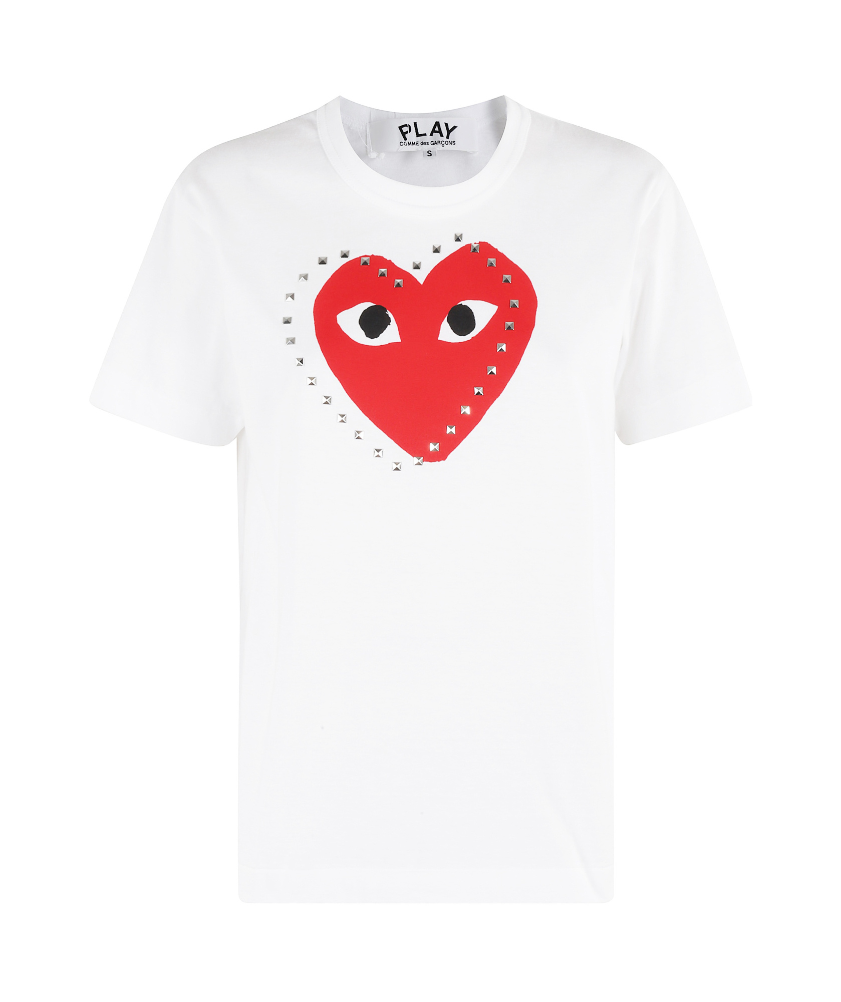 Comme Des Garçons Play Printed Red Heart T-shirt In White
