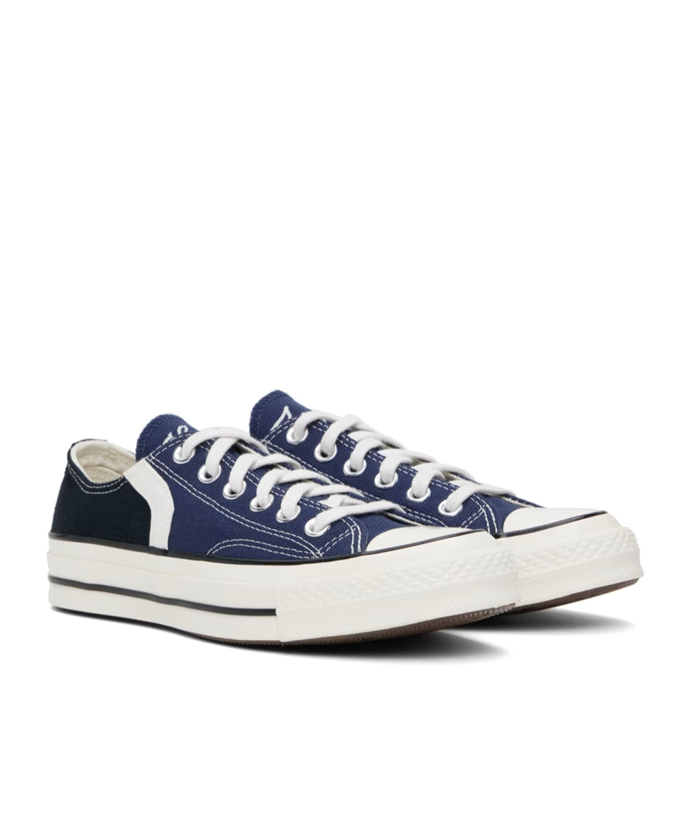Converse Navy Chuck 70 Archival Stripes Low Top Sneakers In White