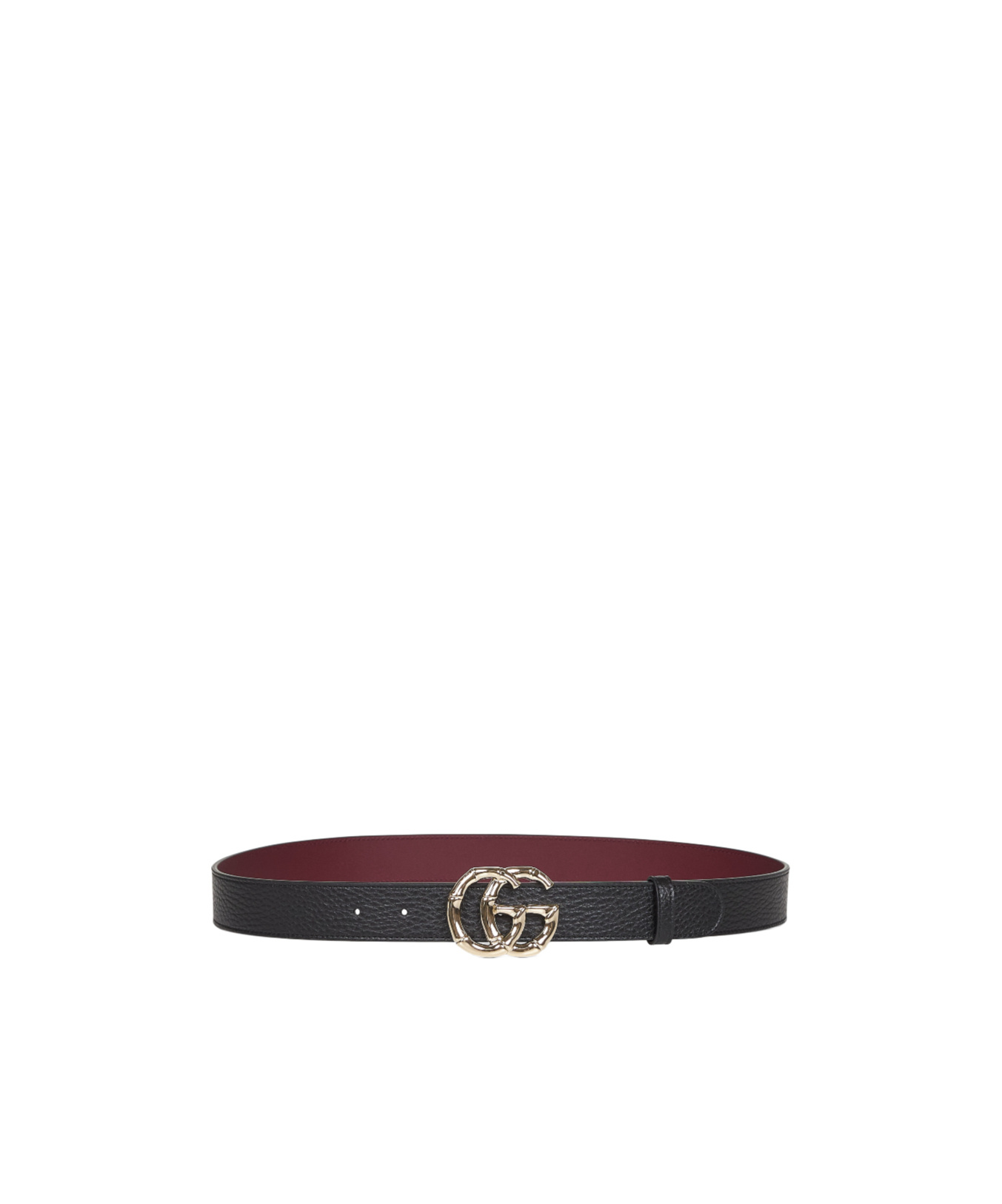 Gucci Gg Leather Belt In Black