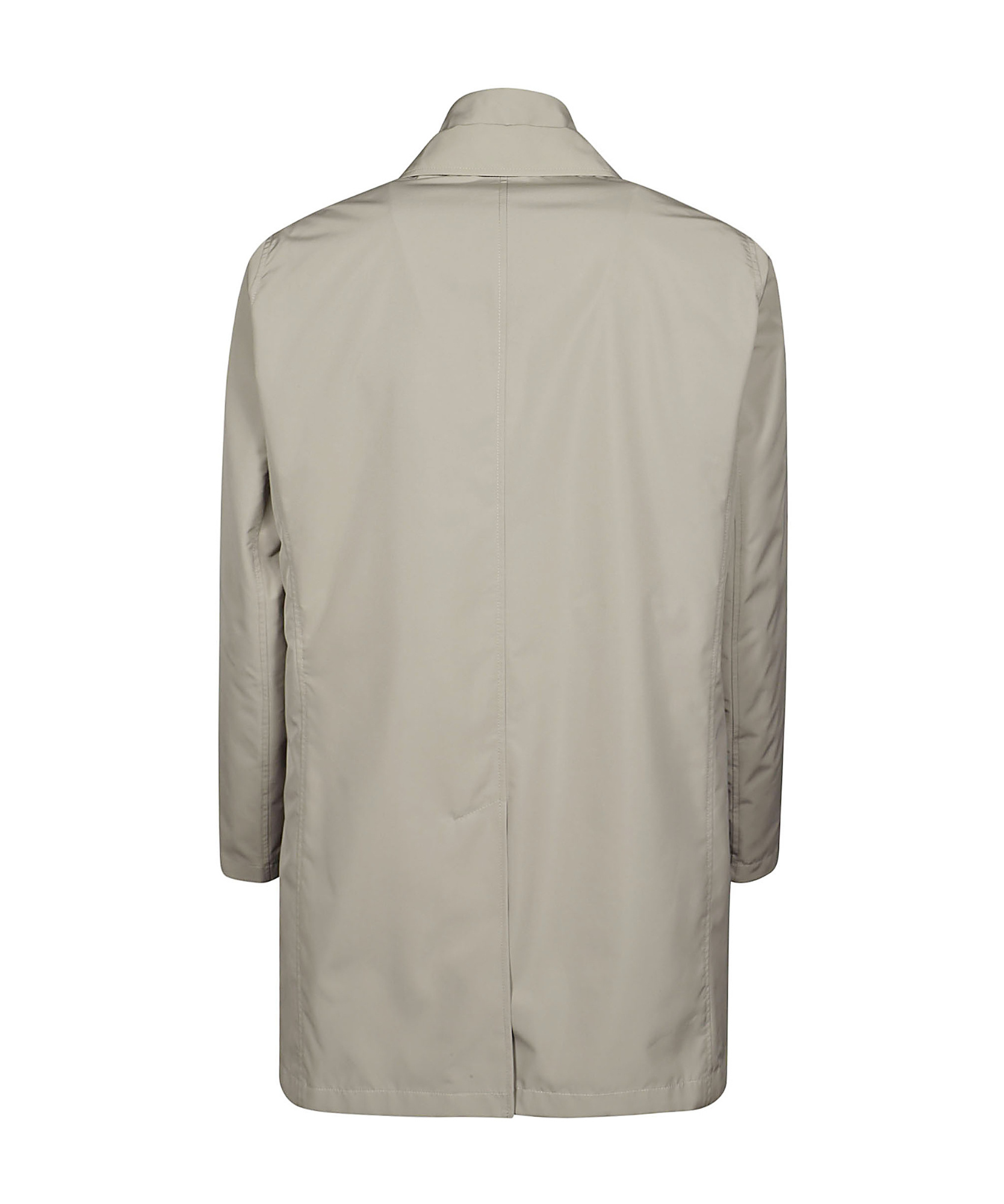 Herno Buttoned High-neck Coat In Gray
