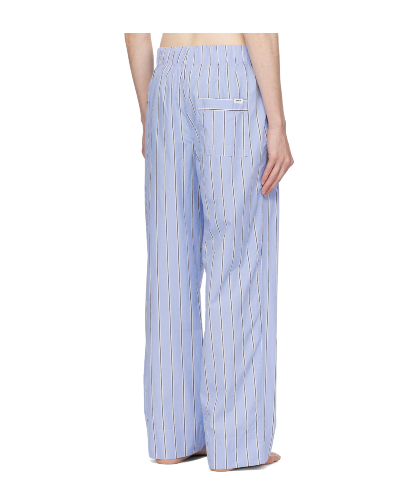 Tekla Blue Poplin Pyjama Pants In Multi