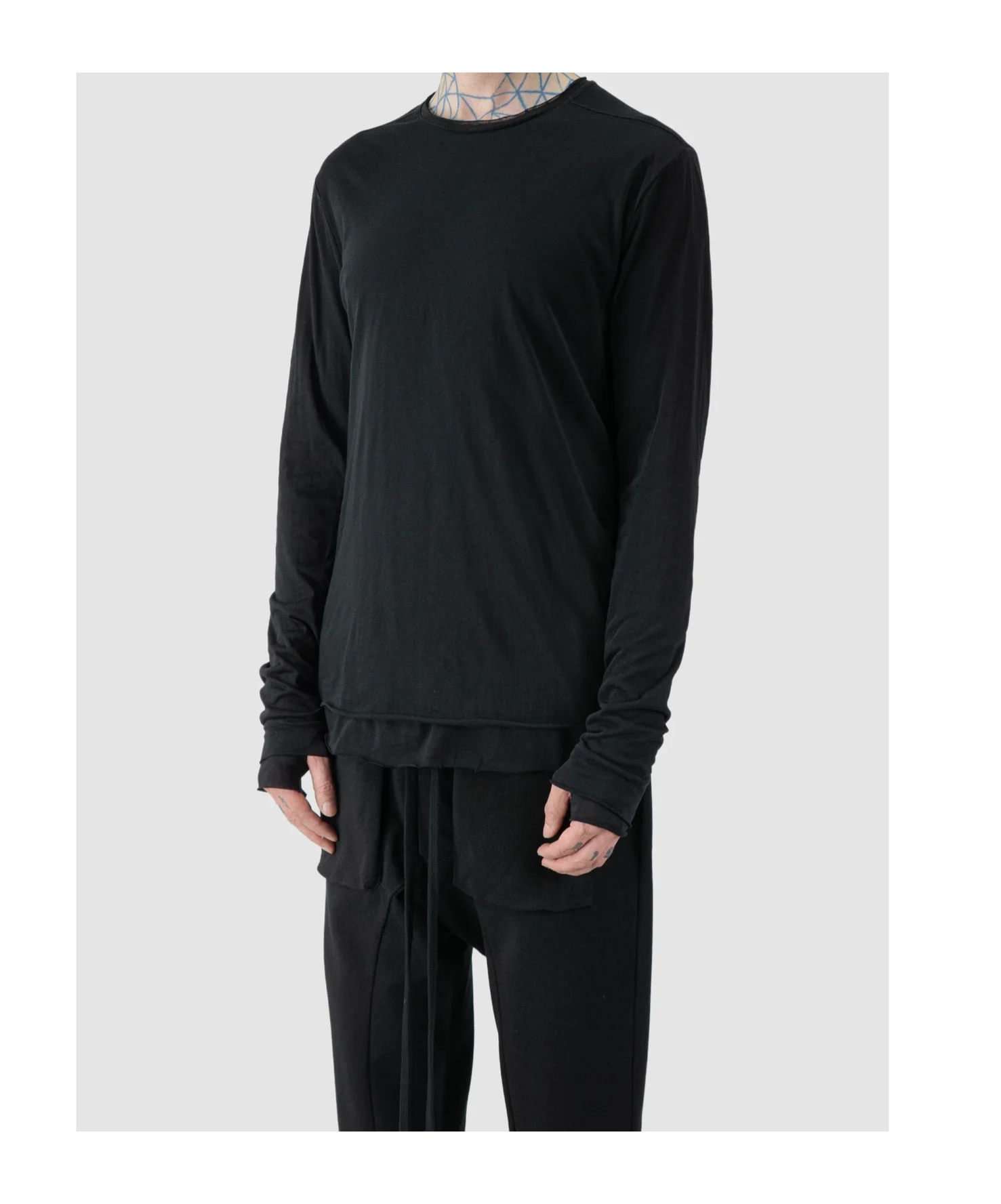 Thom Krom Layered Long-sleeve Sweater In Black