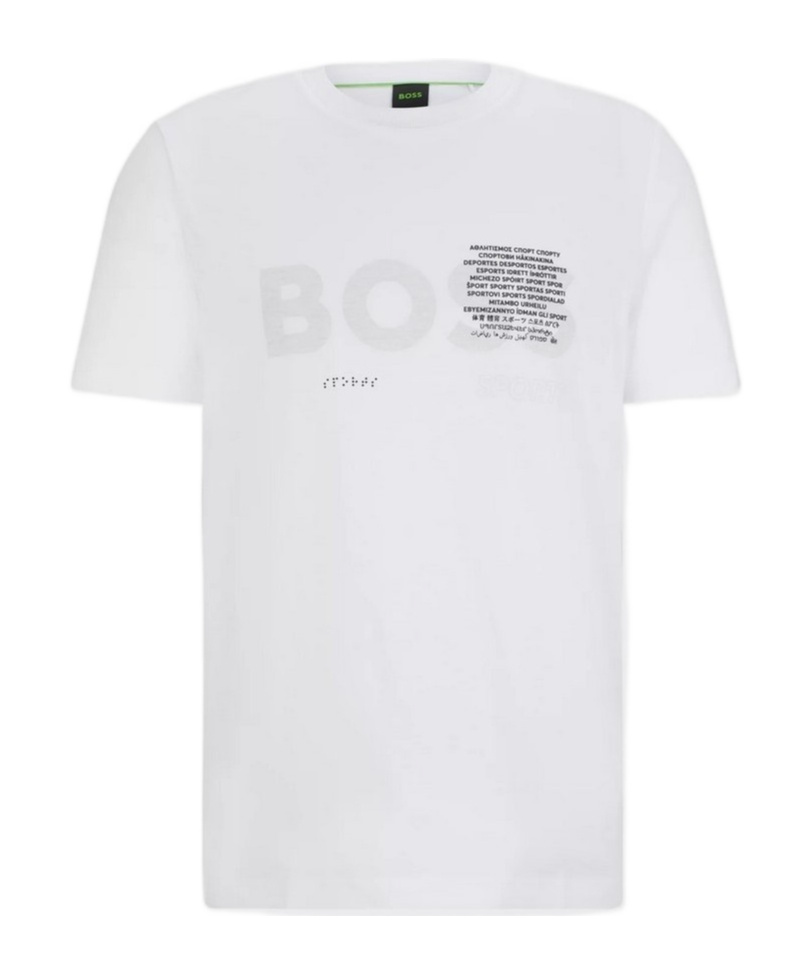 Shop Hugo Boss Signature Artwork T-shirt In White