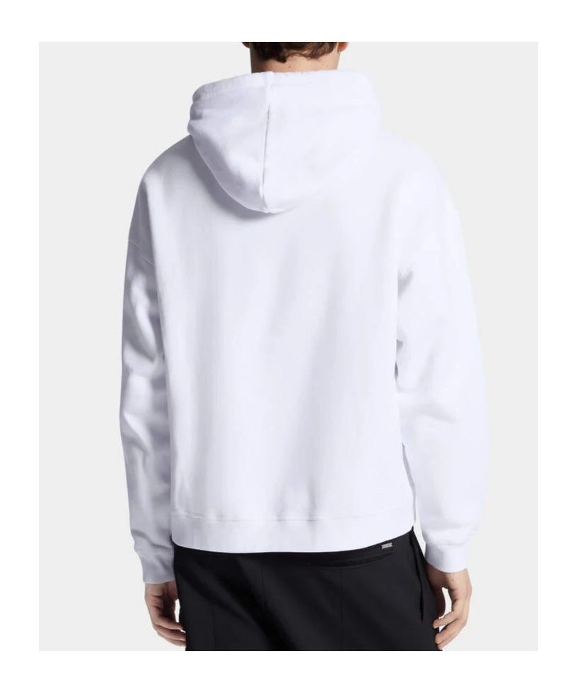 Dsquared2 Relax Fit Heritage Drawstring Hoodie In White