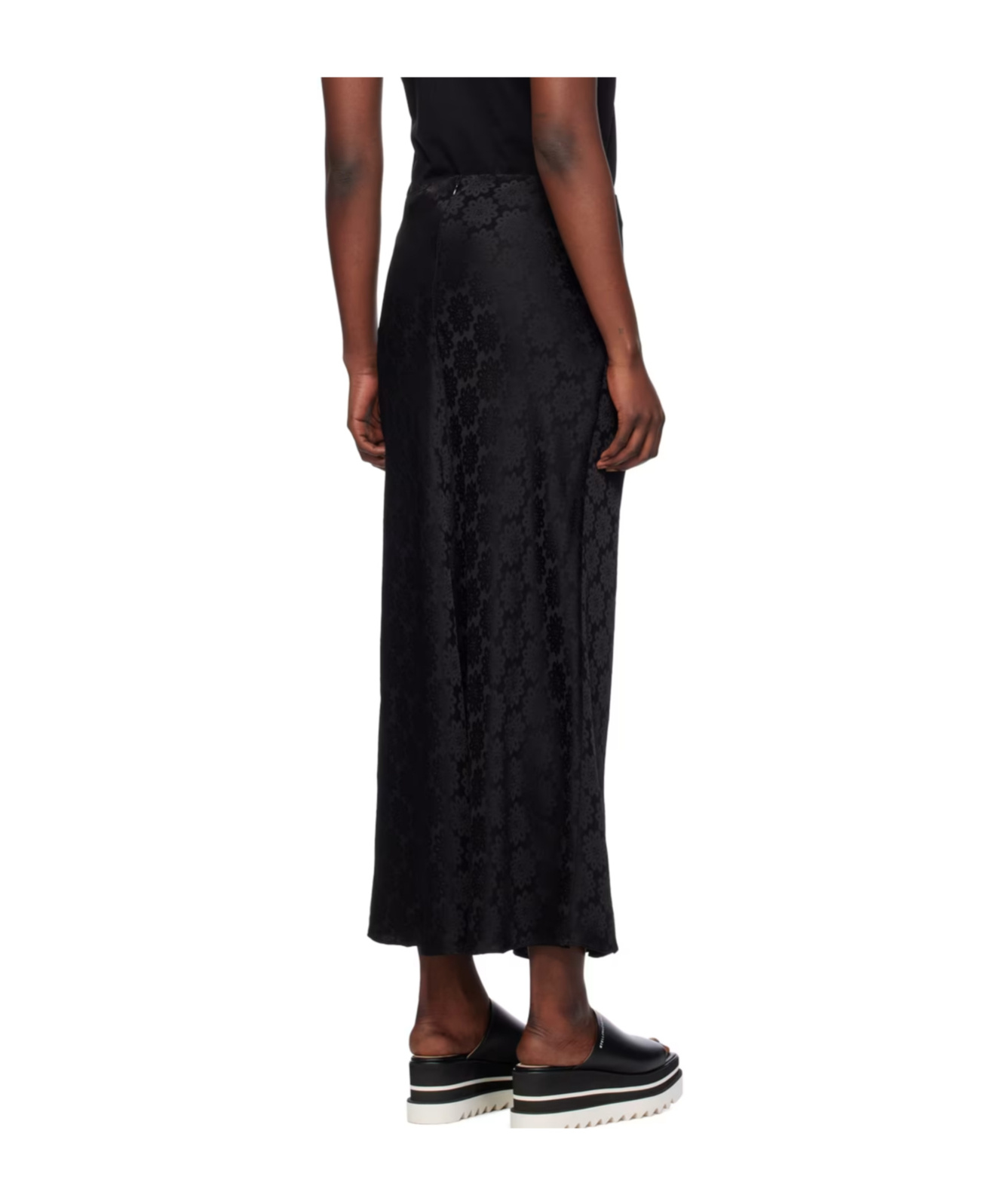 Stella Mccartney Black Jacquard Maxi Skirt In Black