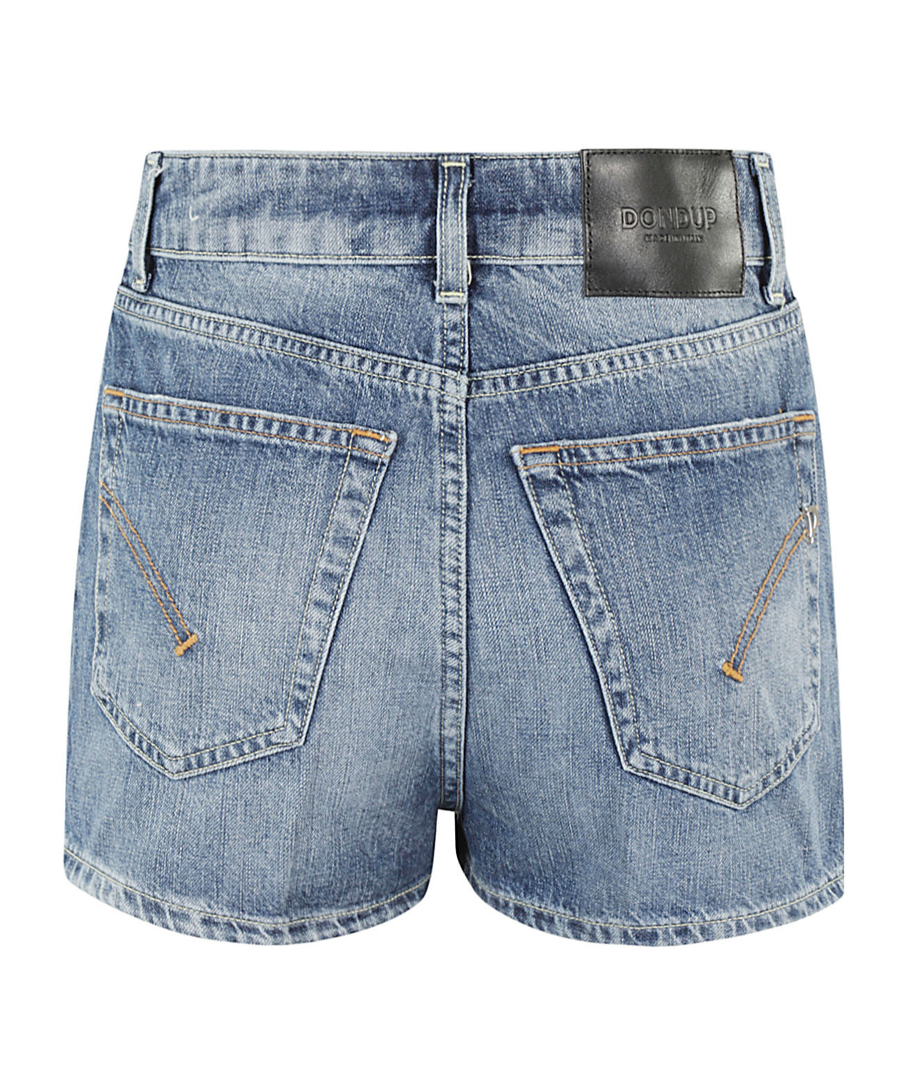 Dondup Logo Logo Denim Shorts In Blue