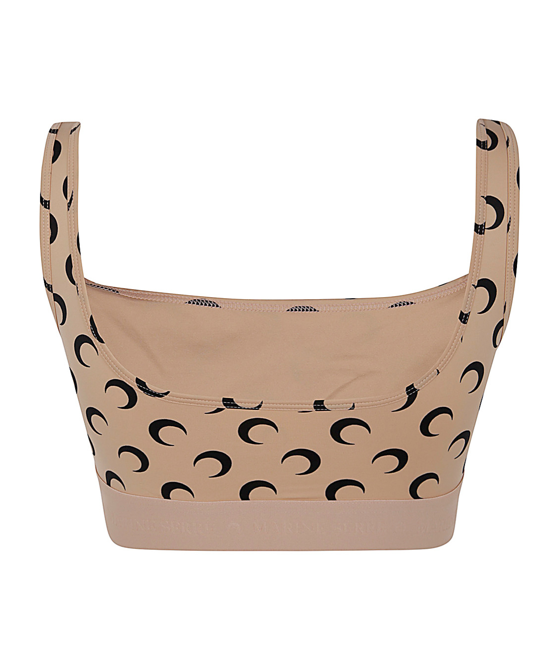 Marine Serre Beige Top With All-over Crescent Moon Print In Nude