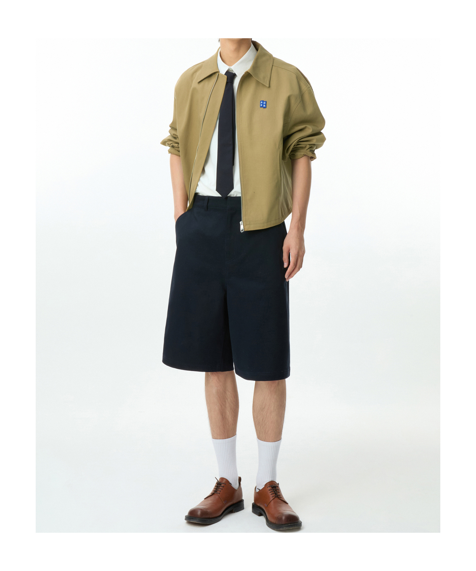 Ader Error Trs Tag 01 Logo Patch Casual Jacket In Brown