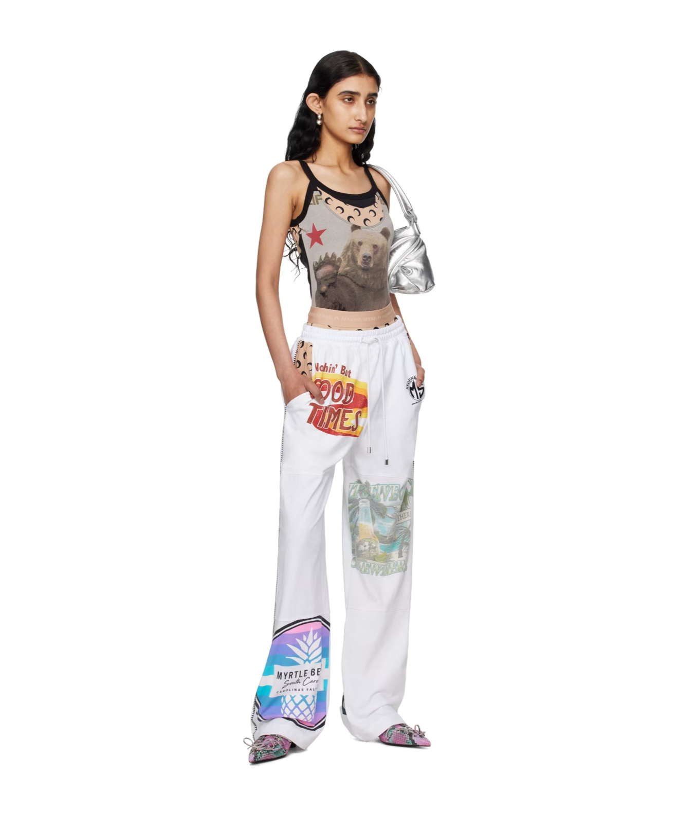MARINE SERRE REGENERATED GRAPHIC SWEATPANTS