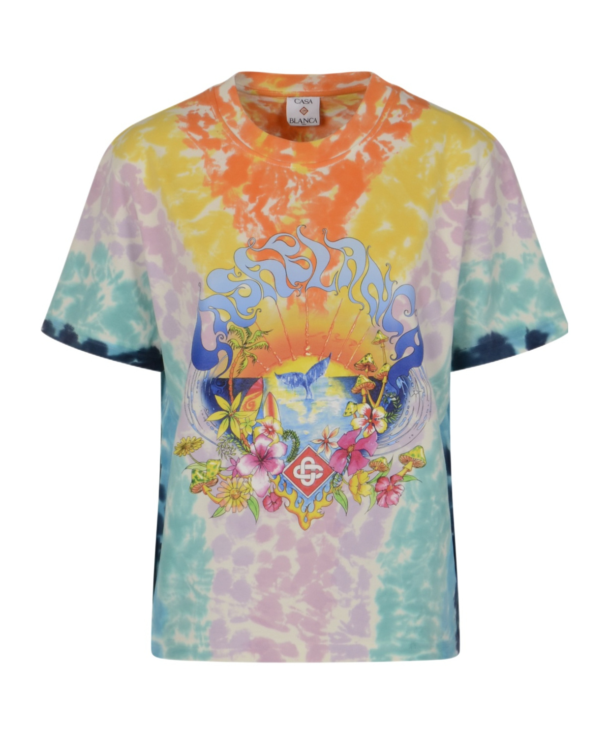 Casablanca Floral Printed Tie Dye T-shirt In Multi