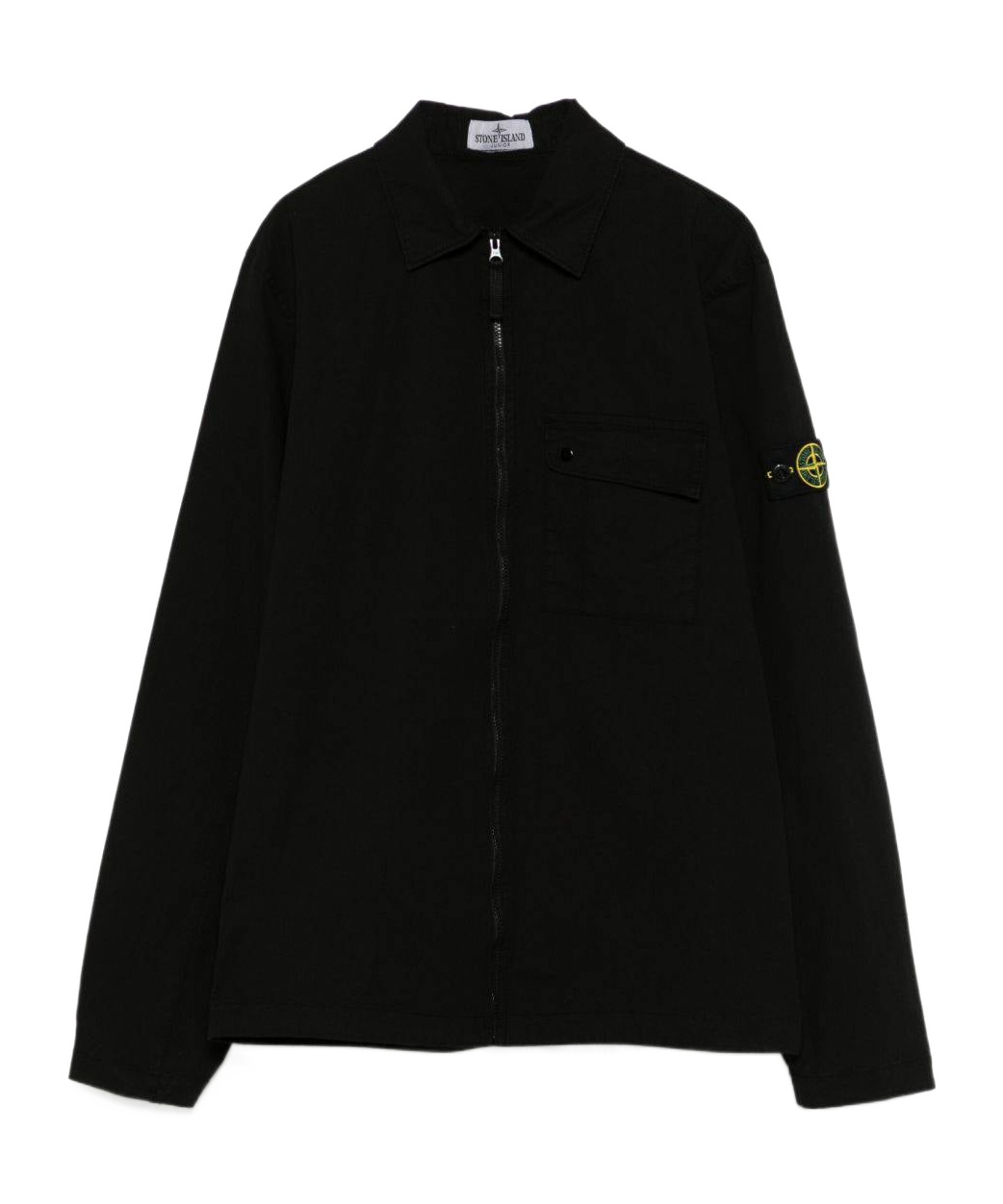 Stone Island Compass-badge Shirt In Black