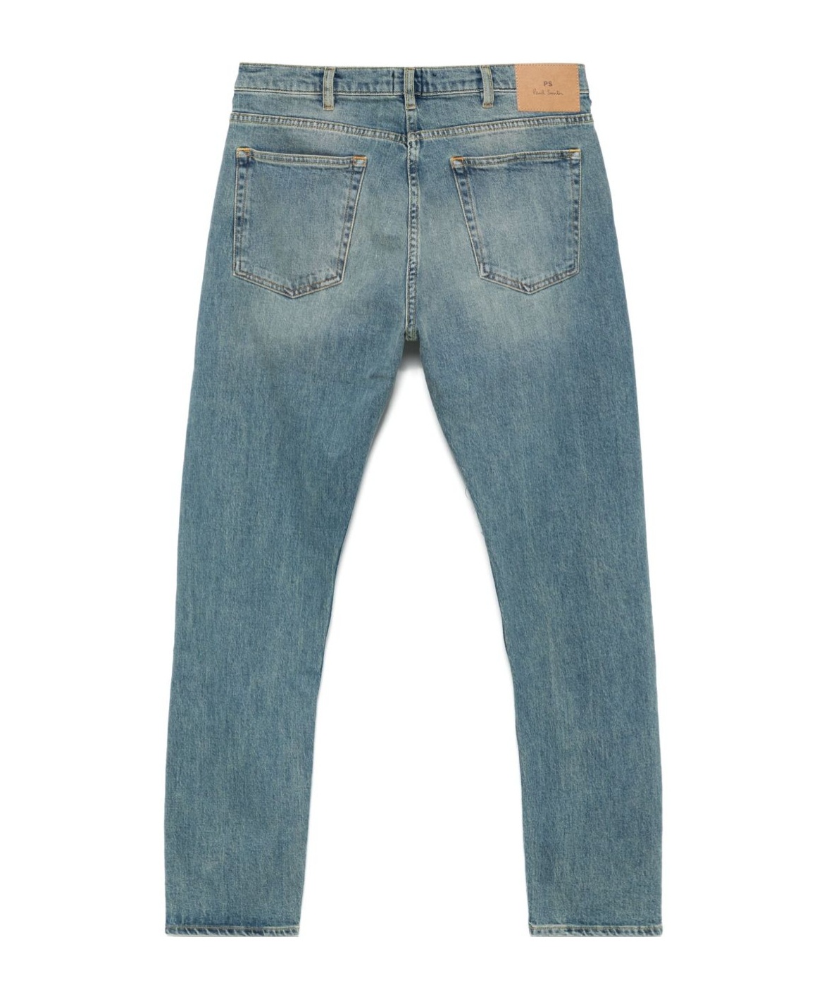 Shop Ps By Paul Smith Denim Trousers With Belt Loops In Blue