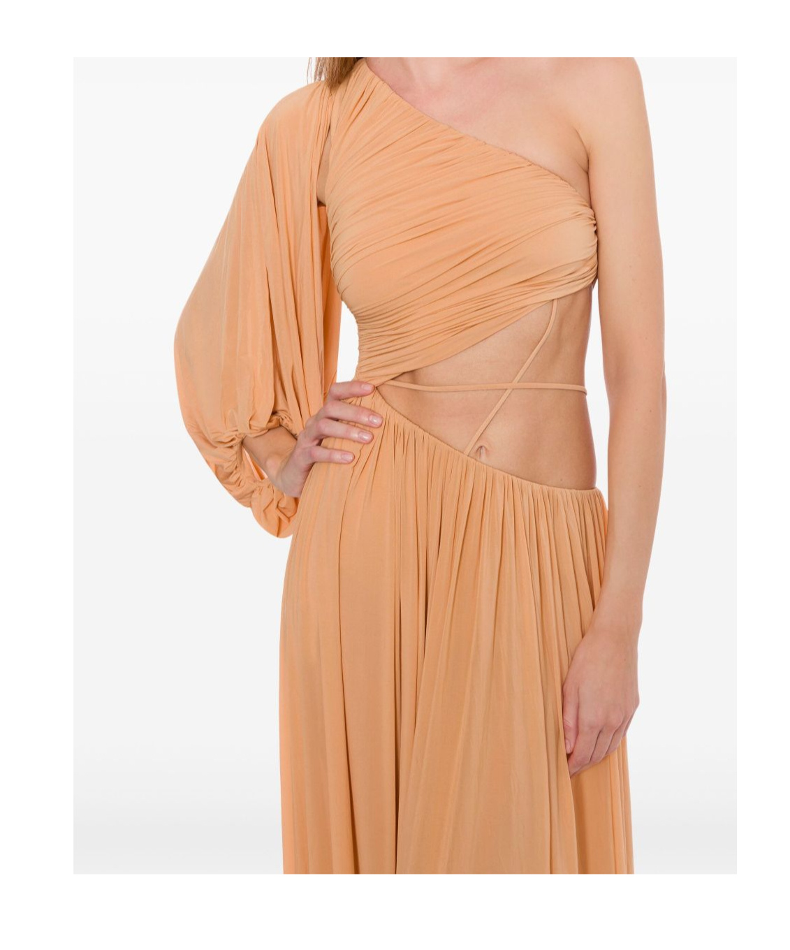 Philosophy Di Lorenzo Serafini Pink Cut-out Gown  In Brown