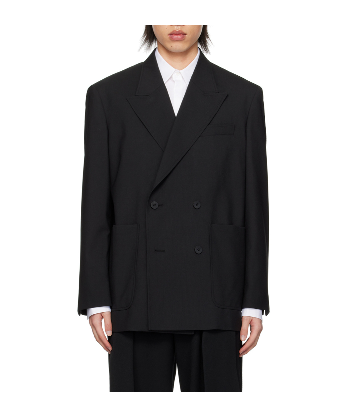 Wooyoungmi Double-breasted Suit Jacket In Black