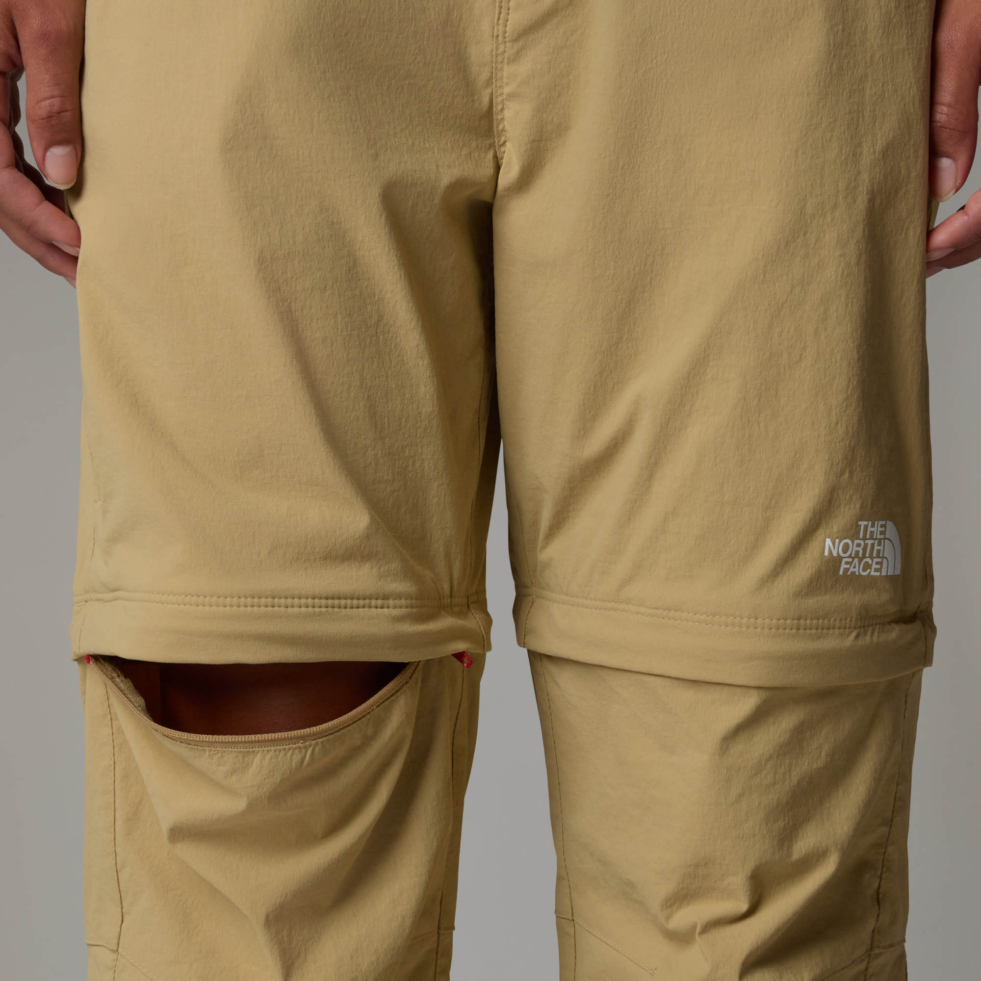 The North Face Womens Exploration Convertible Regular Straight Trousers In Khaki Stone