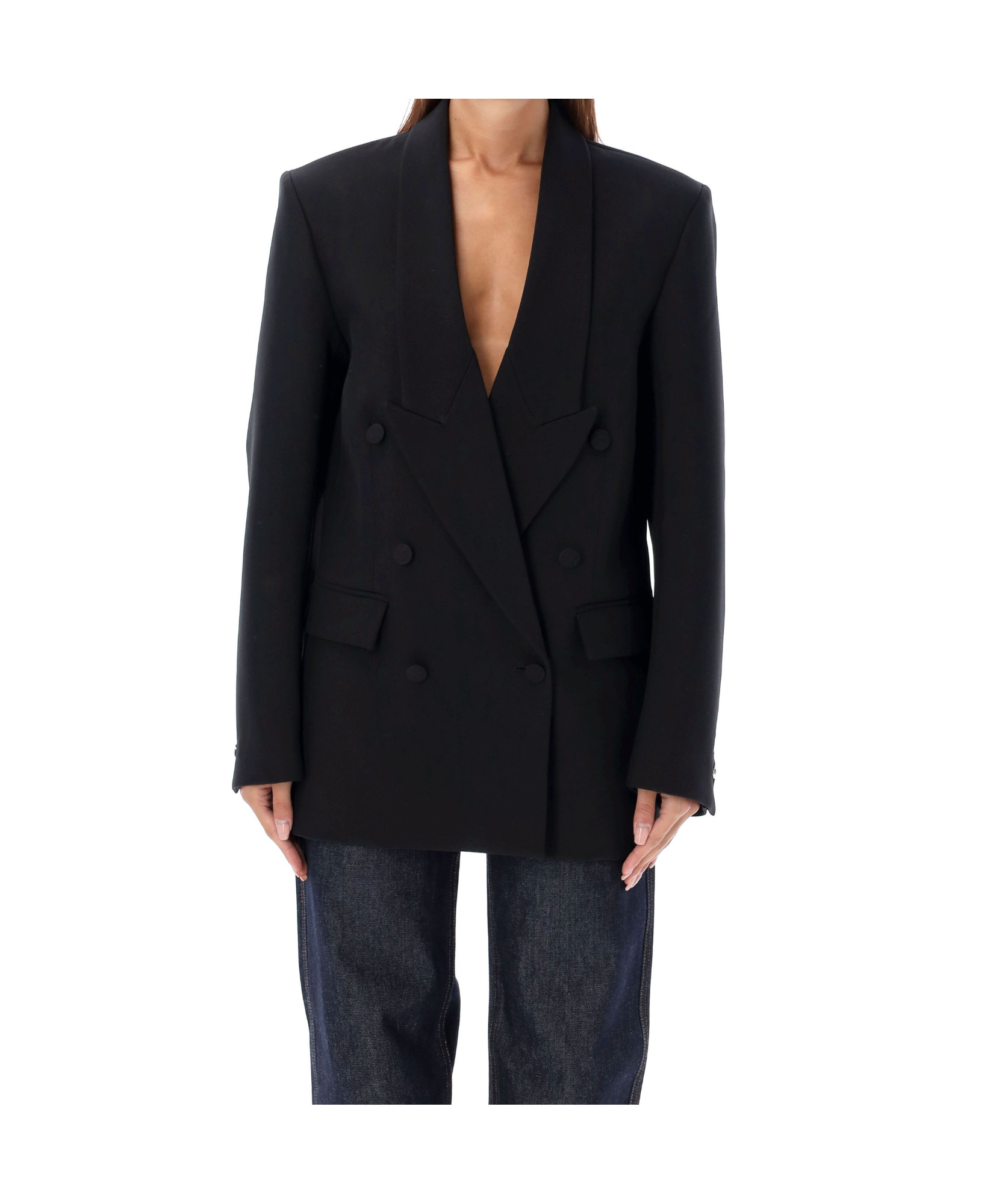 Coperni Tailored Double Breasted Jacket In Black