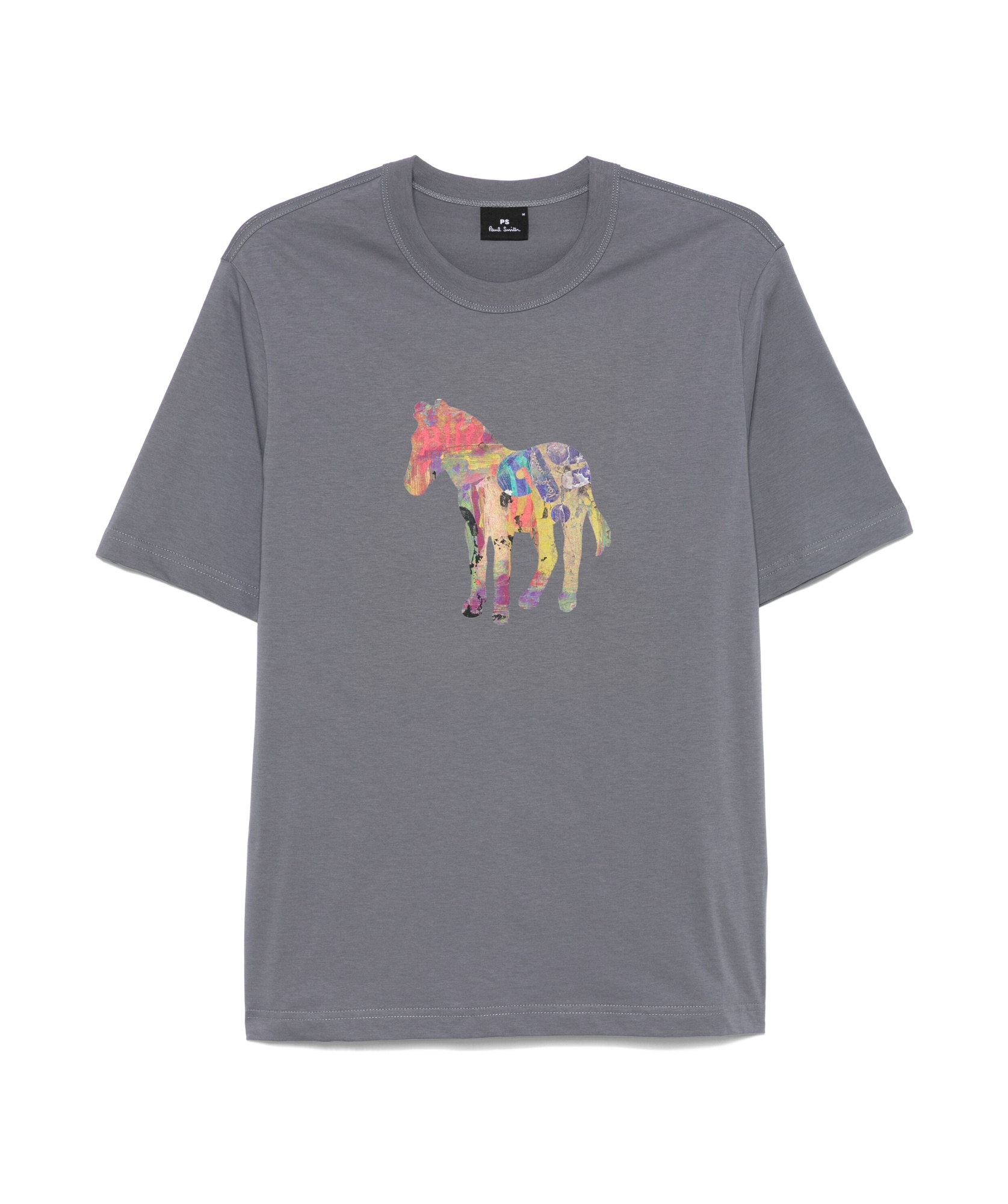 Shop Ps By Paul Smith Zebra-print T-shirt In Gray