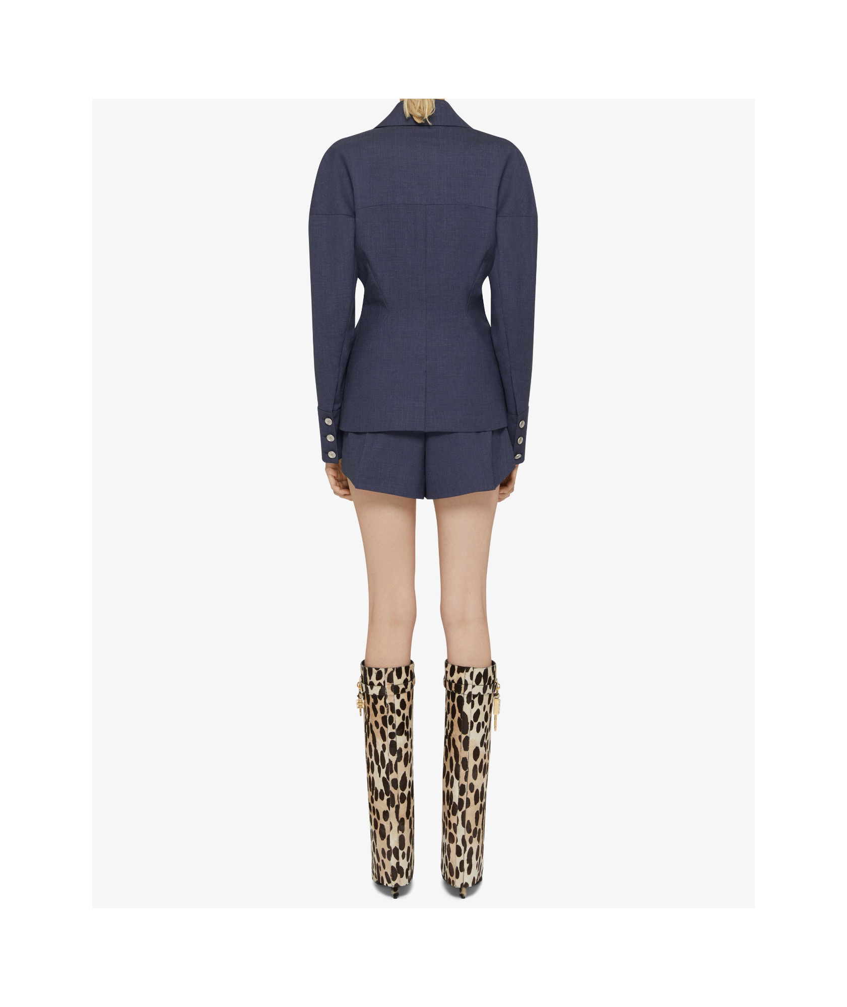 Givenchy Denim Double-breasted Blazer In Blue