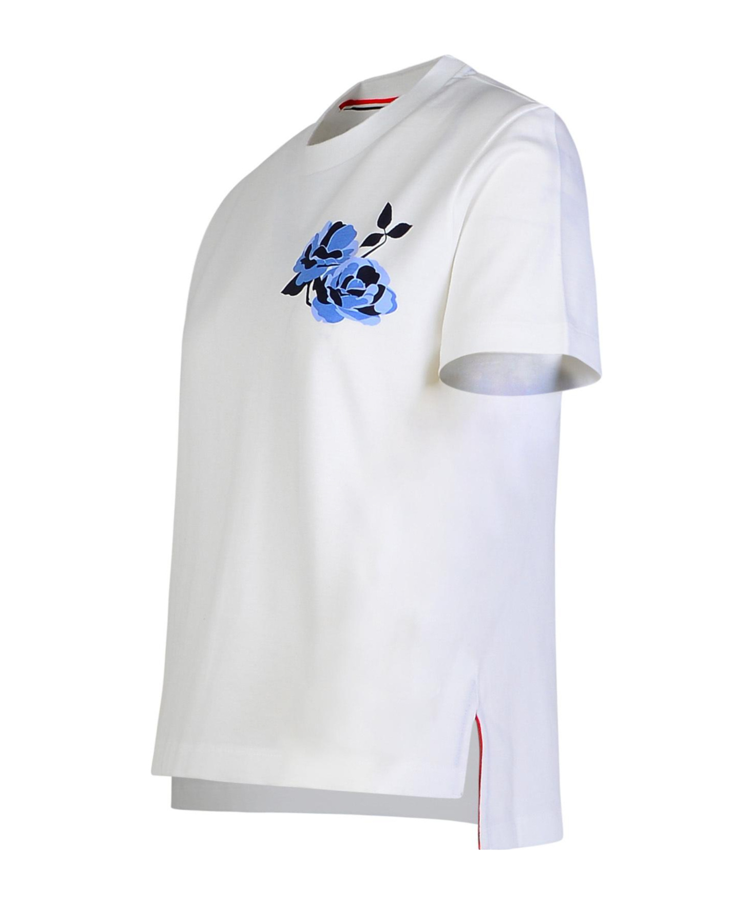 Thom Browne Floral-print Cotton T-shirt In White