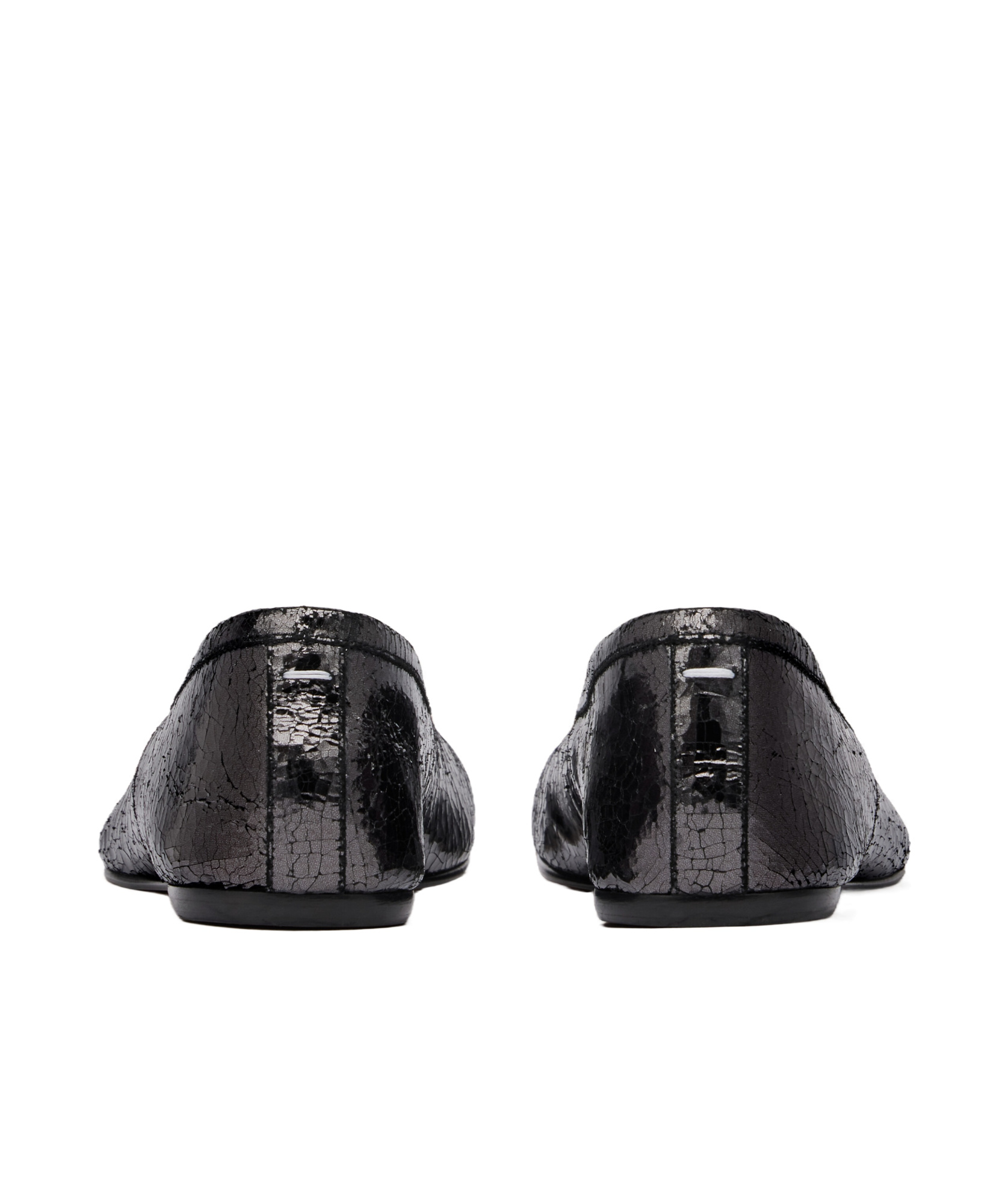 Maison Margiela Ballet Black Shiny Leather Ballet Flats In Black