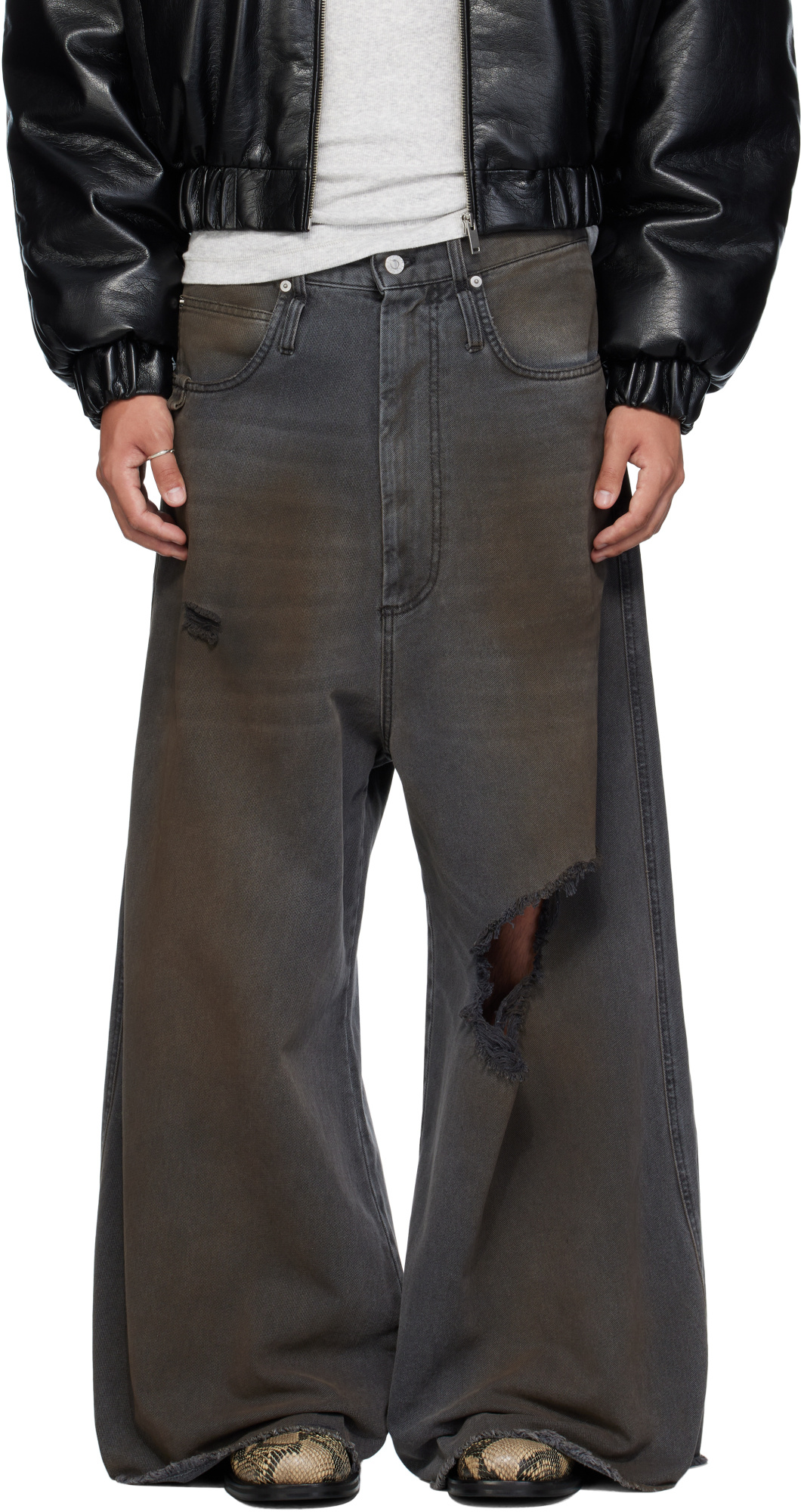 Lu'u Dan Dumpster Jeans In Gray