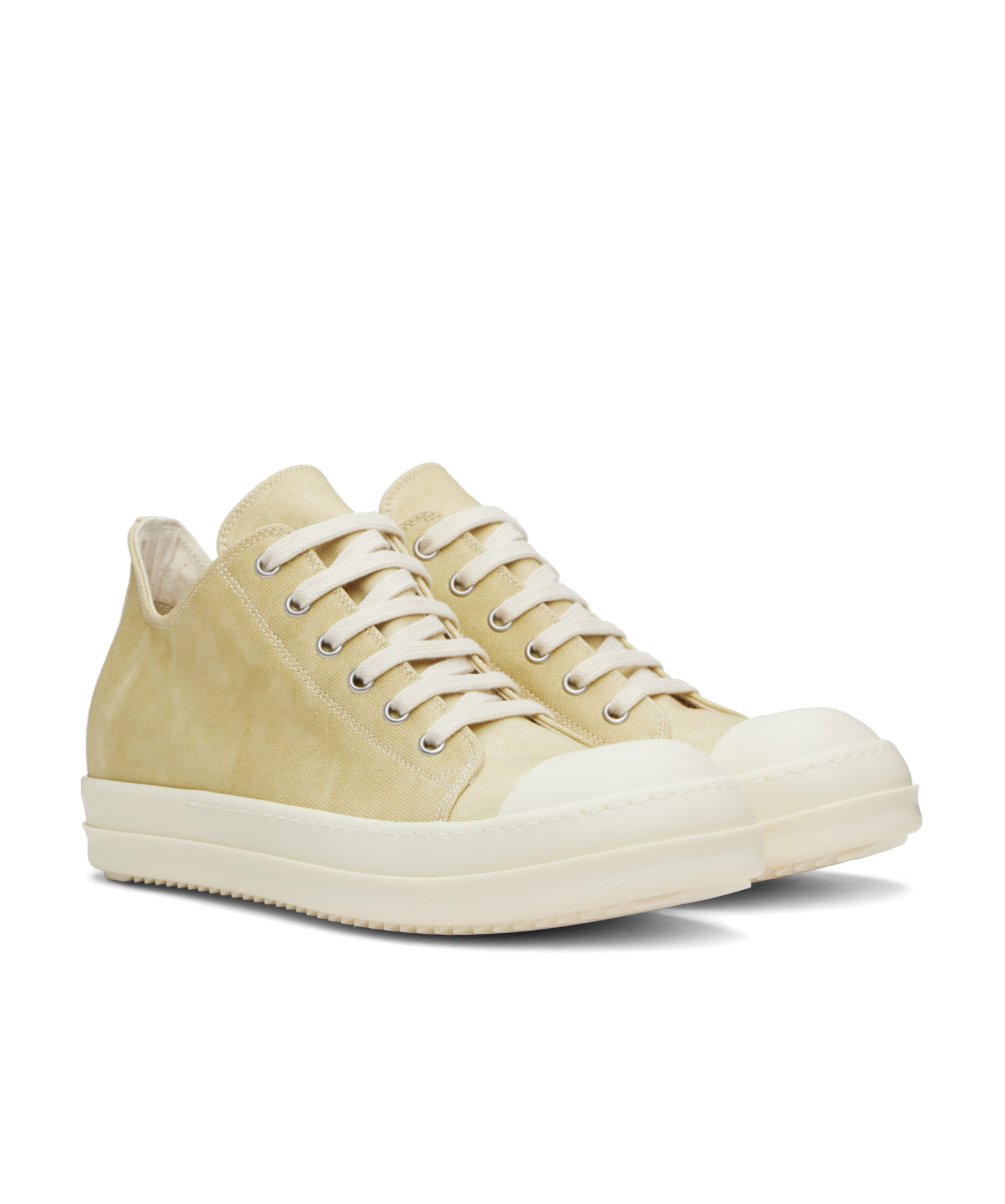 Shop Rick Owens Drkshdw Round Toe Low Top Casual Shoes In Nude