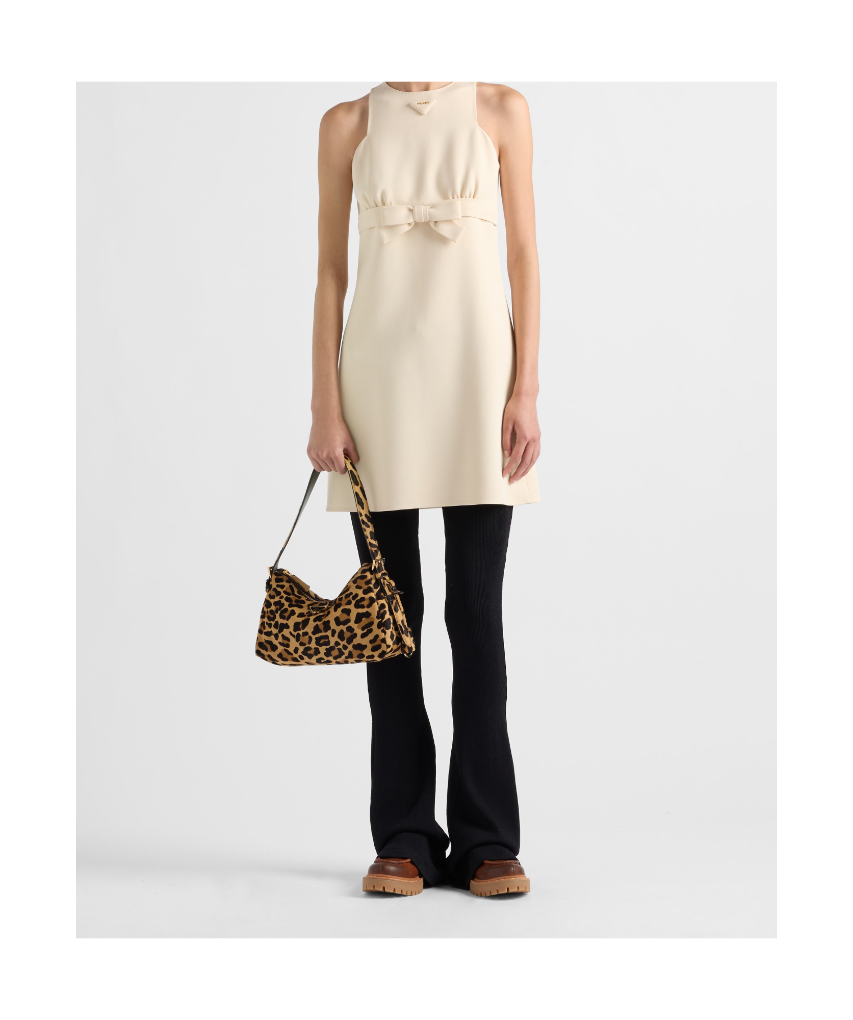 Prada Aimèe Medium Printed Leather Shoulder Bag In Honey