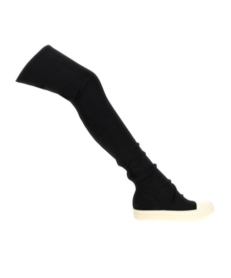 Rick Owens Drkshdw Round Toe Boots In Black