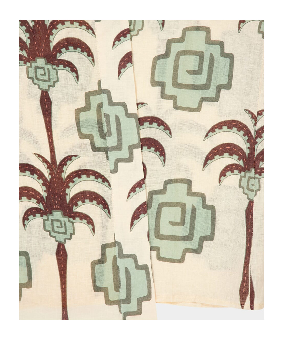 Johanna Ortiz Boa Whisper Palm-tree Geometric-print Robe In Neutral