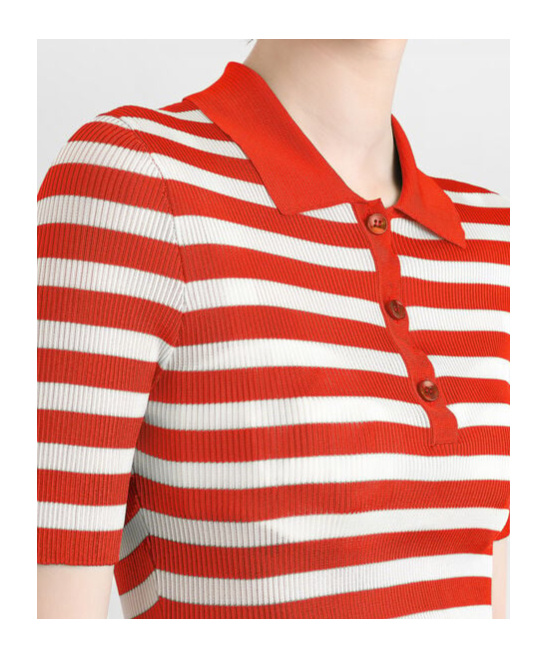 Dolce & Gabbana Red Striped Polo Shirt