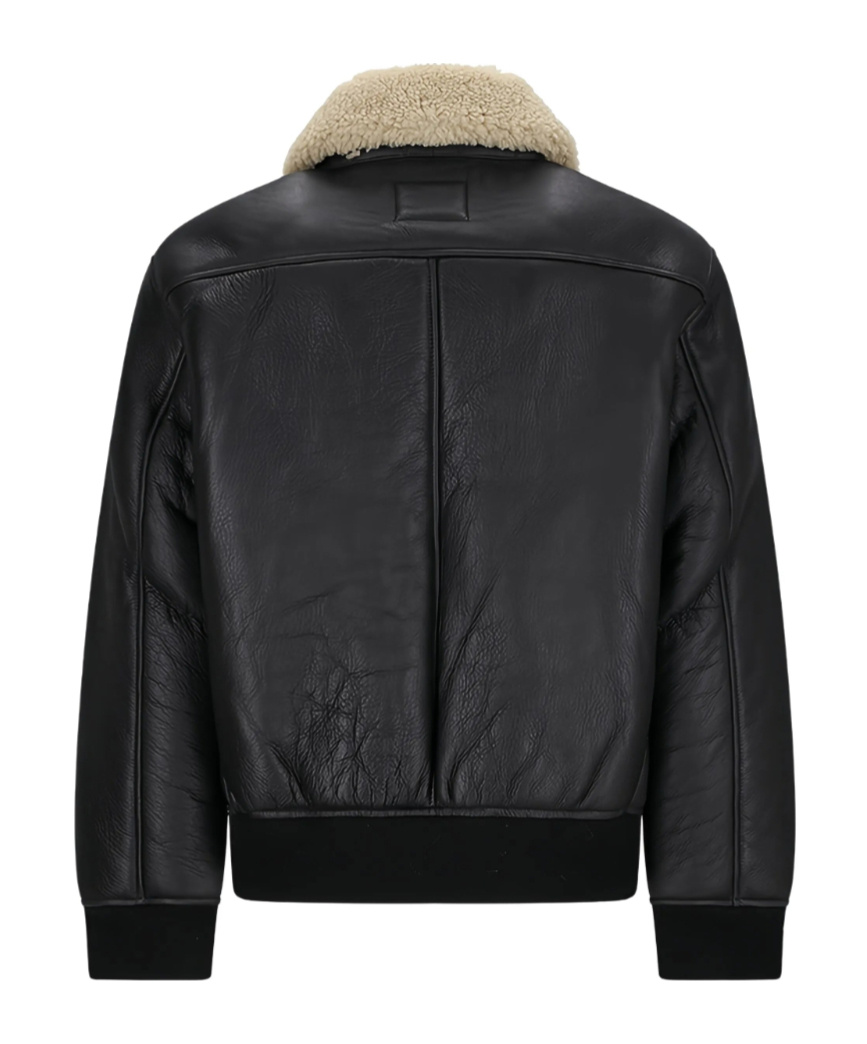 Calvin Klein Relaxed Fit Jacket Shearling Collar In Black