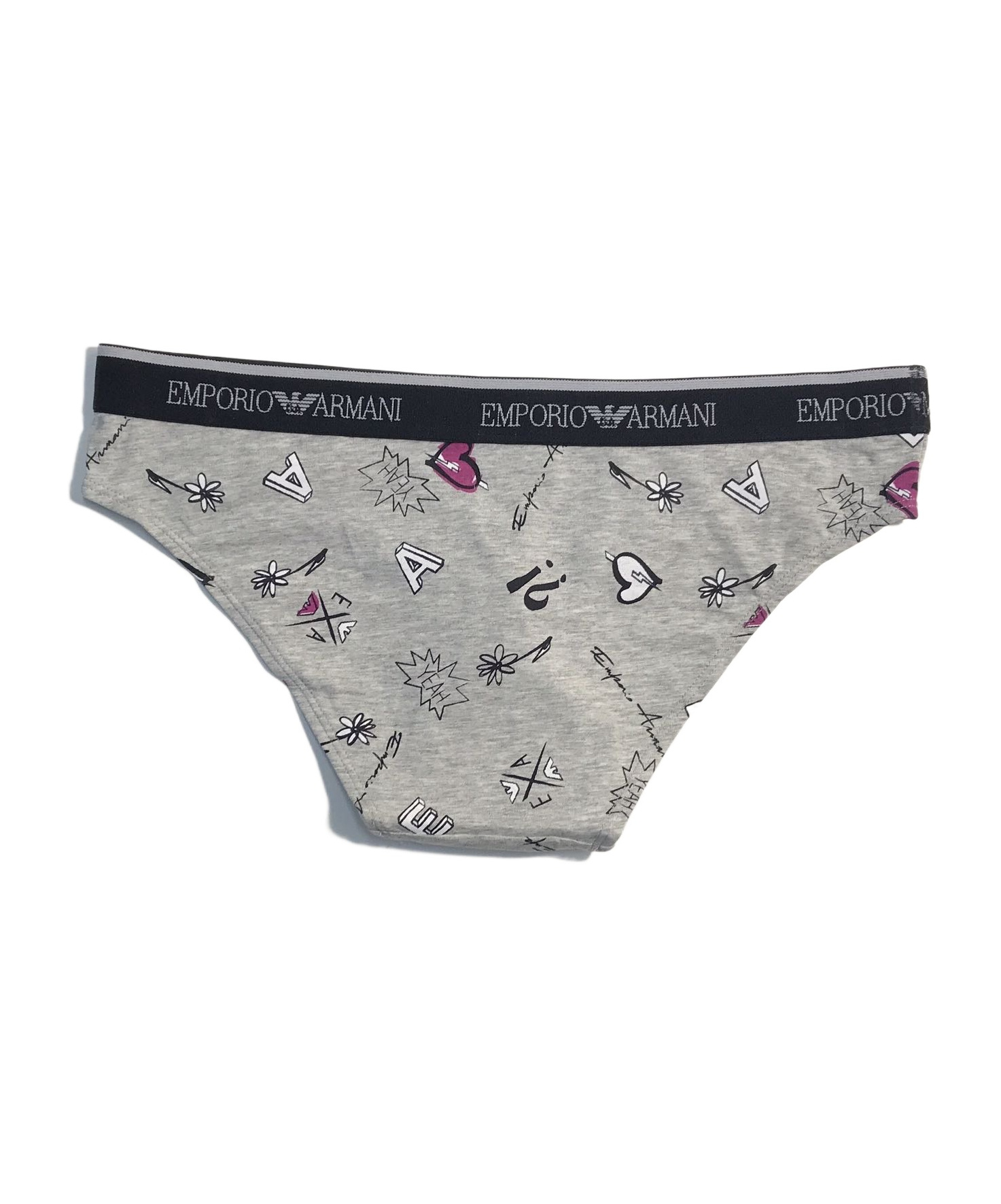 Emporio Armani Pattern Printed Briefs Pants In Gray