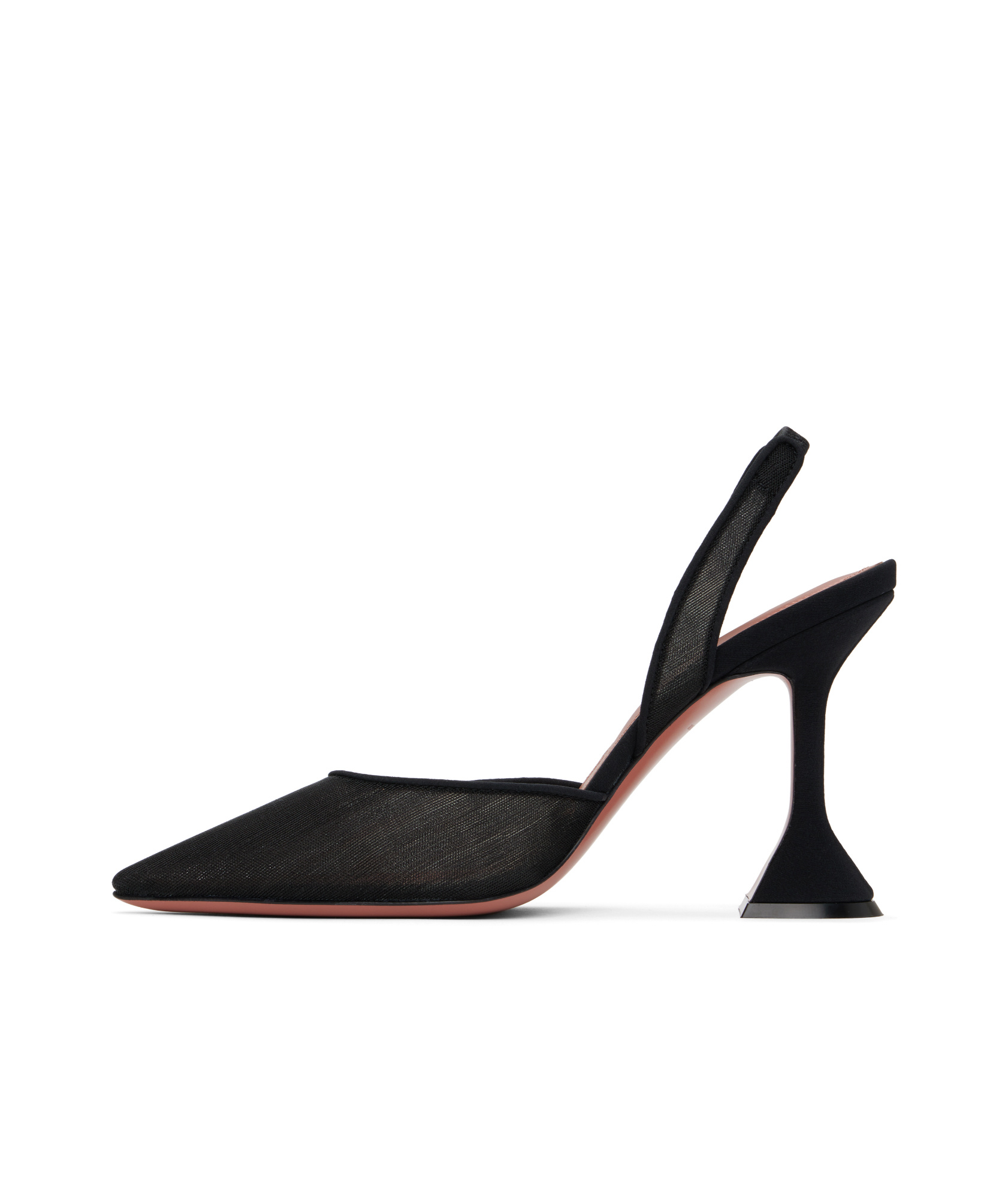 Amina Muaddi Womens Black Holli 95 Sling-back Heeled Mesh Courts In Black