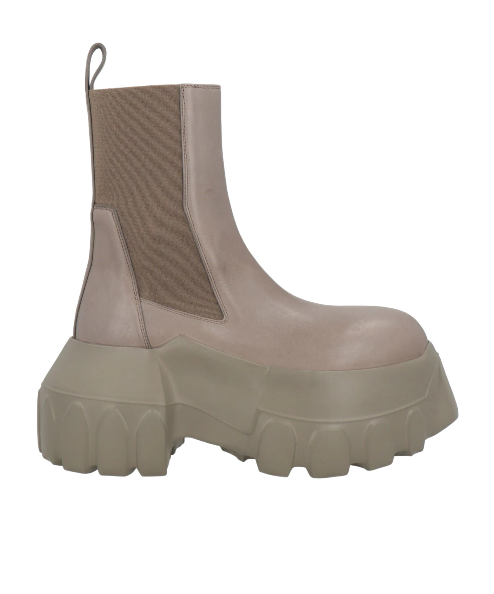 Rick Owens Minimalist Platform Leather Boots In Gray