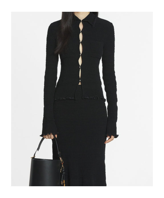 Lanvin Cotton Cardigan In Black
