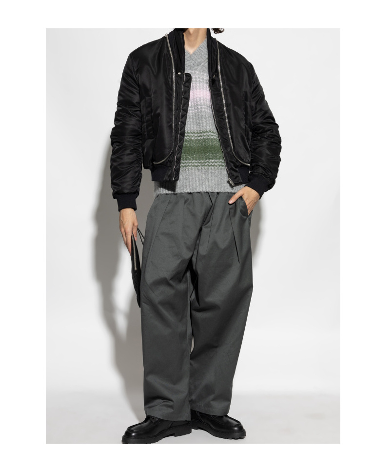 Kenzo Striped V-neck Sweater Long Sleeves In Multi