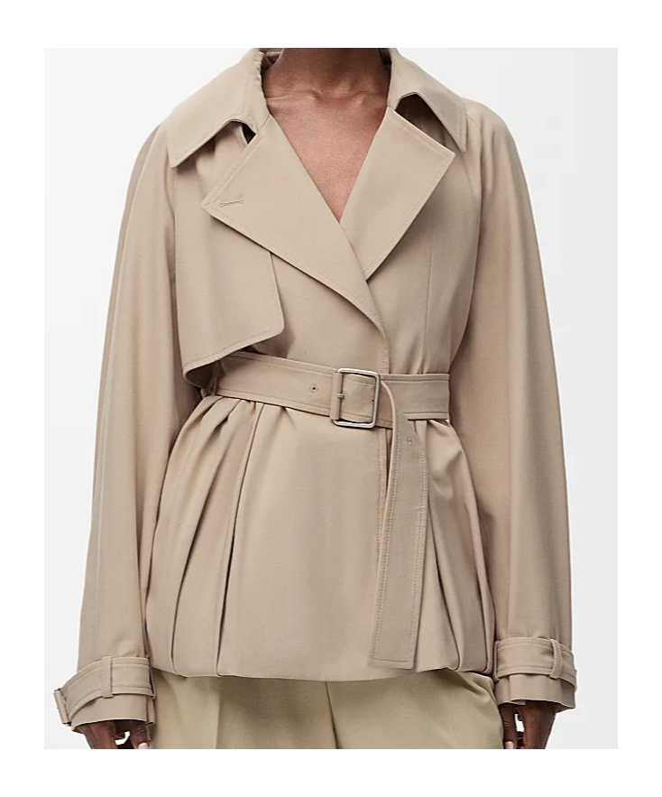 Loewe Womens Notched-lapel Cotton Jacket Beige In Orange