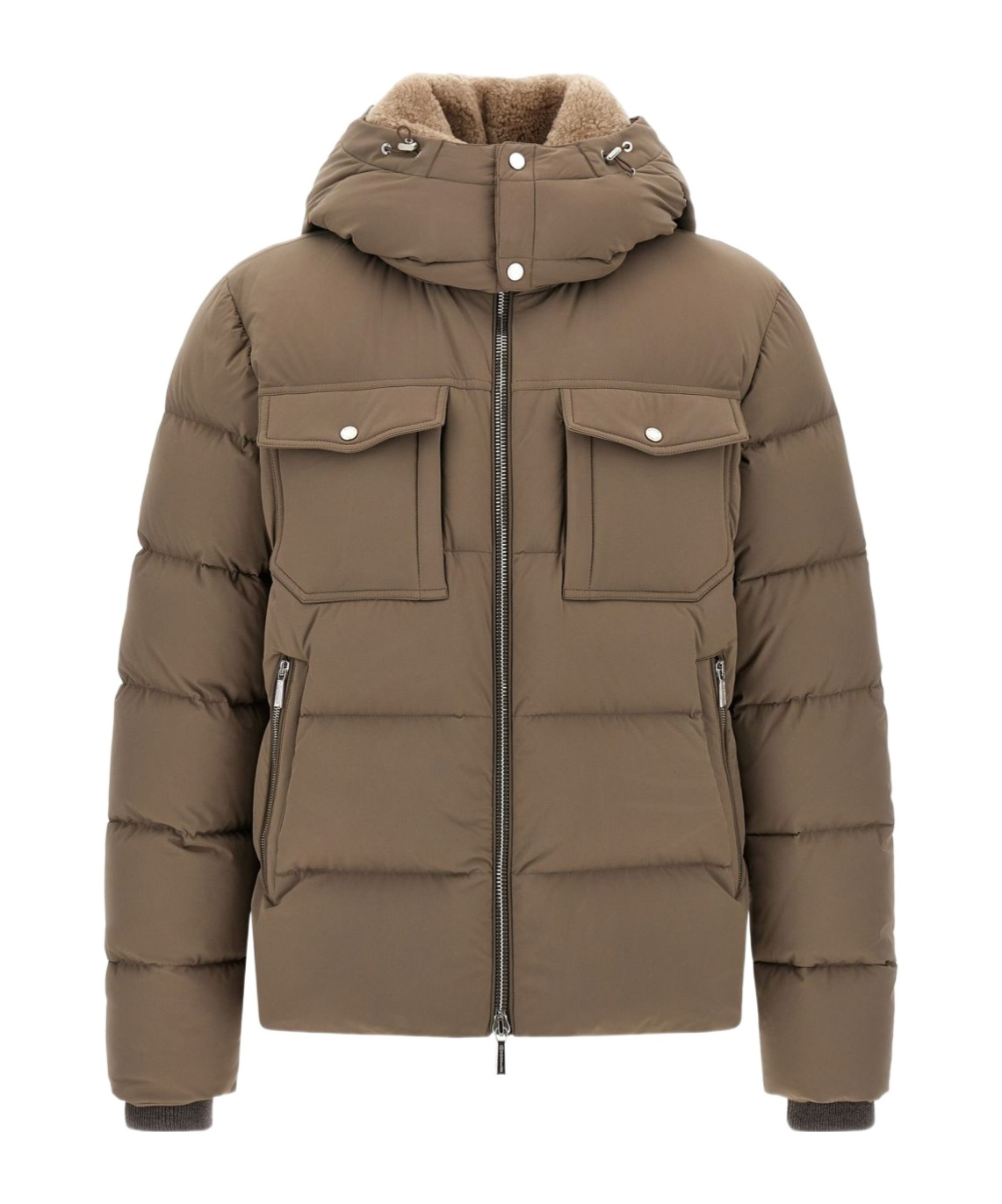 Moorer Alarick Quilted Flap-pocket Jacket In Brown